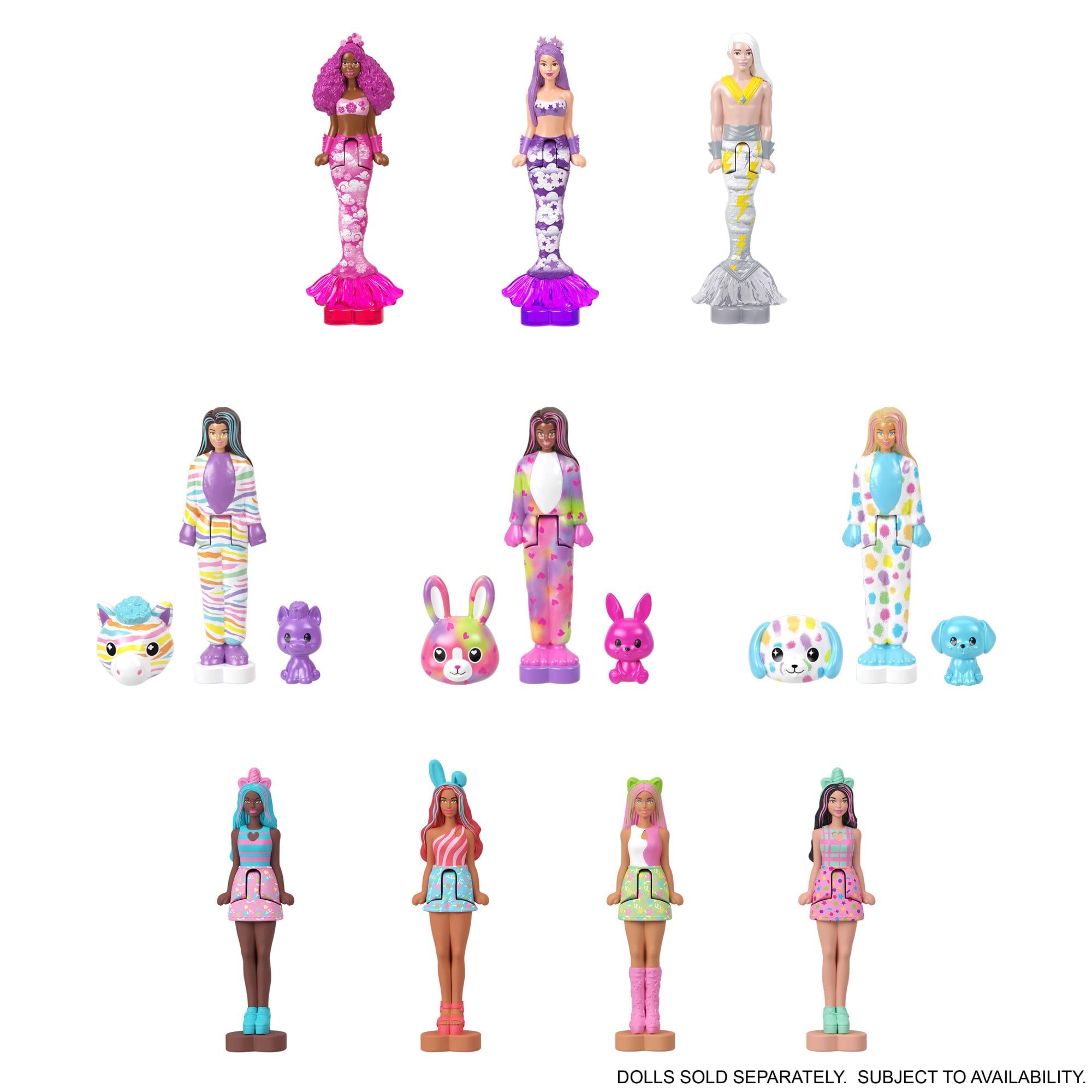 Barbie Mini Barbie Land Color Reveal Mermaid Dolls. 1.5-Inch Doll With Surprise Water Reveal . Series 3 - Image 4