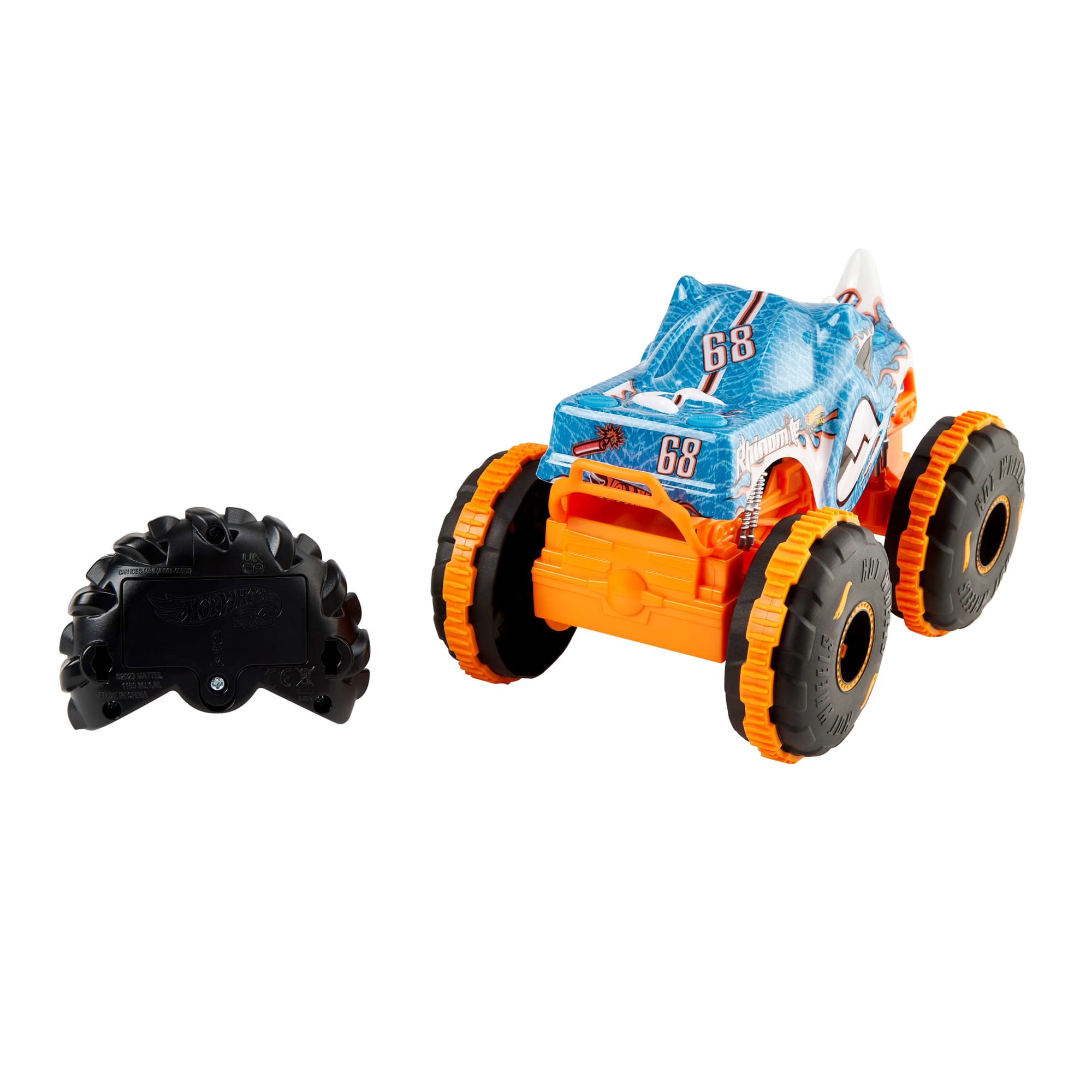 Hot Wheel RC Monster Trucks Rhinomite in 1:24 Scale. Battery-Powered Remote-Control Toy Truck - Image 3