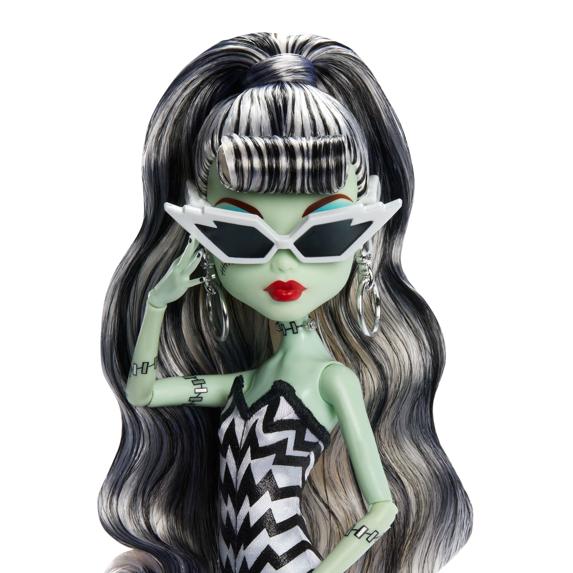 Monster High X Barbie Doll. Frankie Stein With Original Barbie Swimsuit. Black Dress And Accessories - Image 2