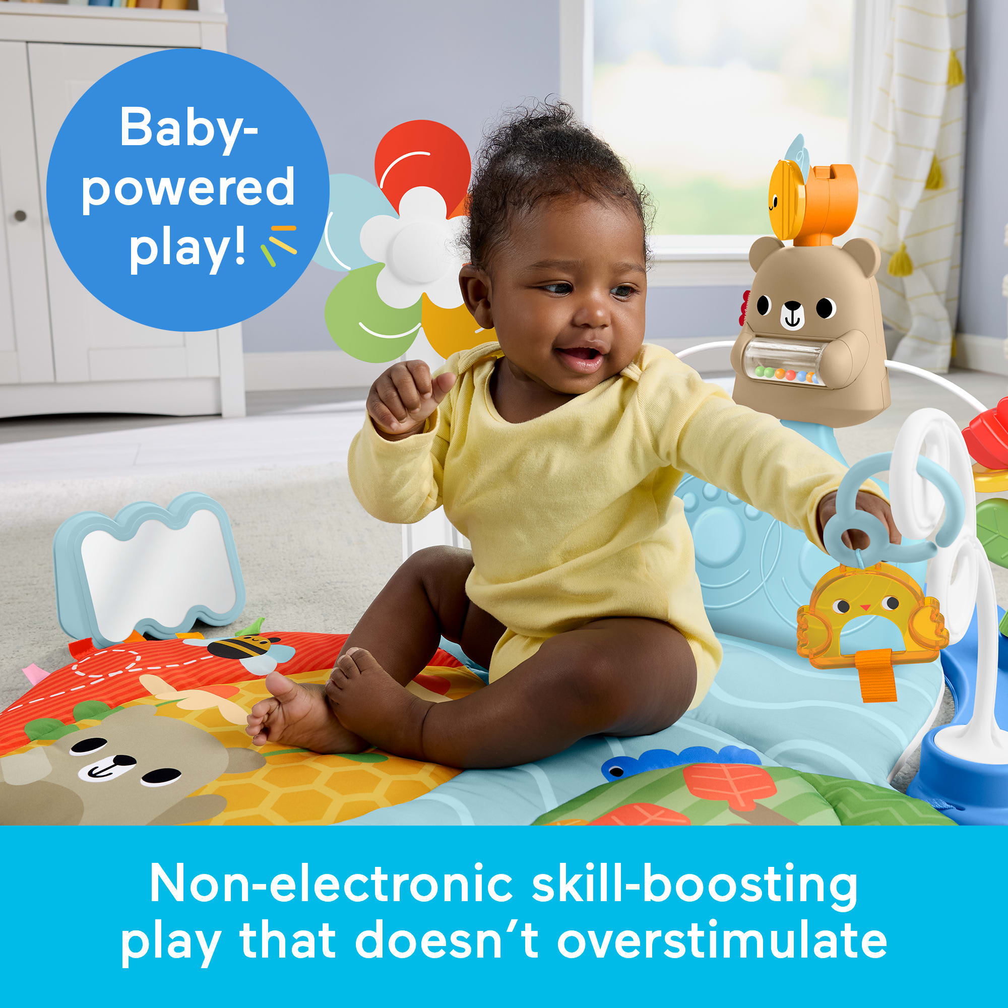 Fisher-Price 3-in-1 Kick & Sway Activity Gym. Baby Play Mat & Sensory Toys For Newborn Developmental Play - Image 5