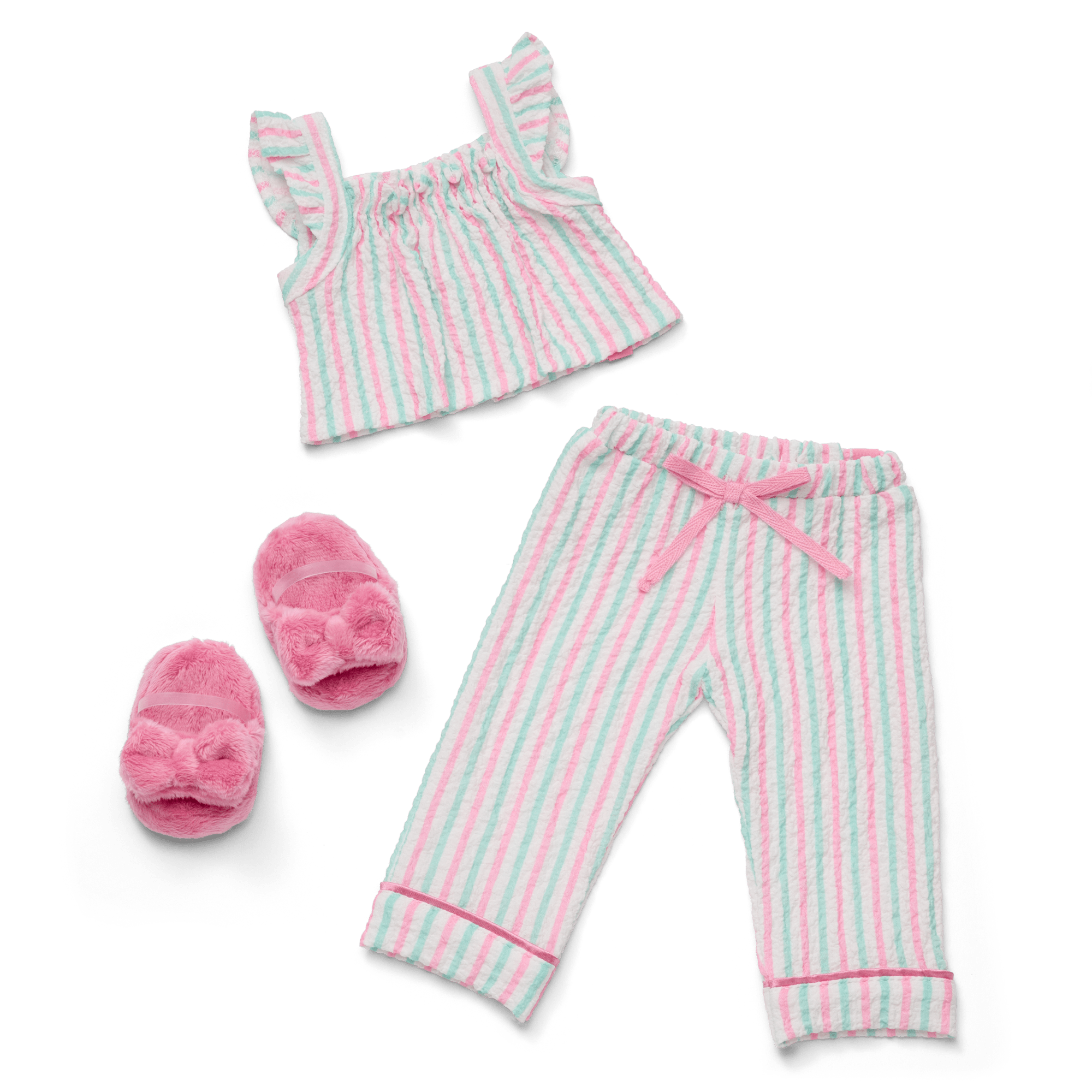 Raquel's™ Coastal Stripes Pajamas for 18-inch Dolls (Girl of the Year™ 2026)