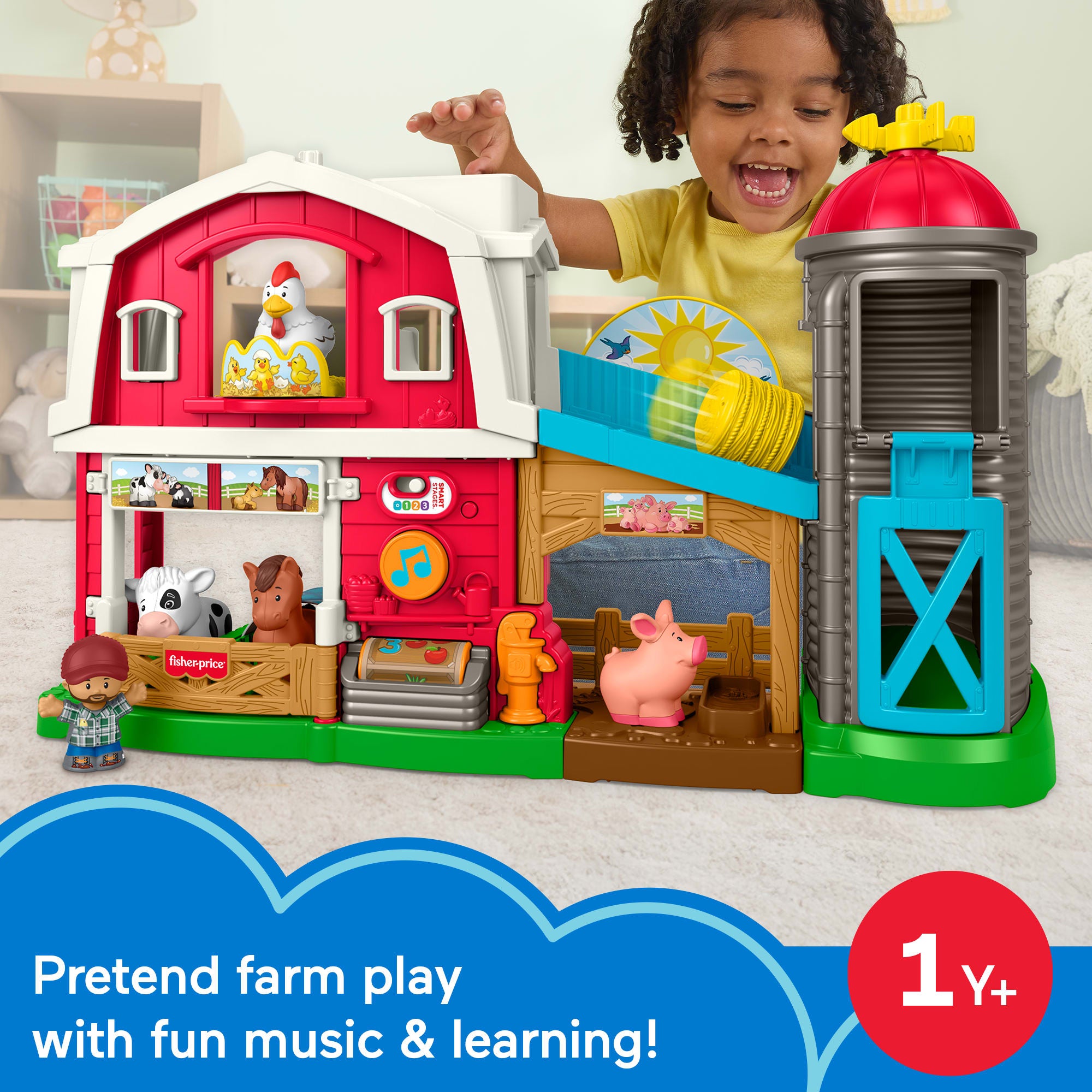 Fisher-Price Little People Caring Fun Animal Farm Playset Toddler Learning Toy. Multilanguage Version - Image 2