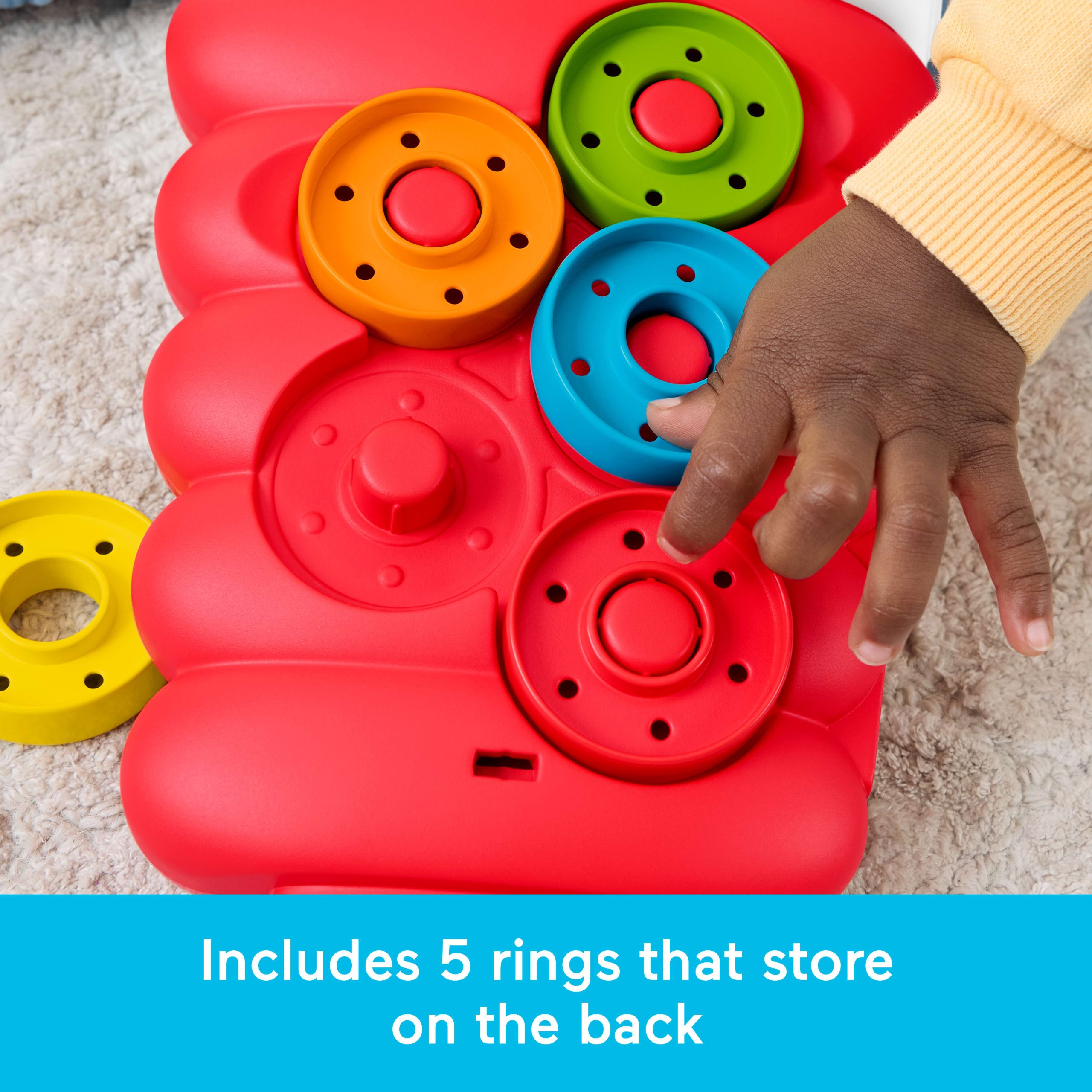 Fisher-Price Drop Through Rock-A-Stack Baby & Toddler Developmental Activity Toy. 5 Coins - Image 5