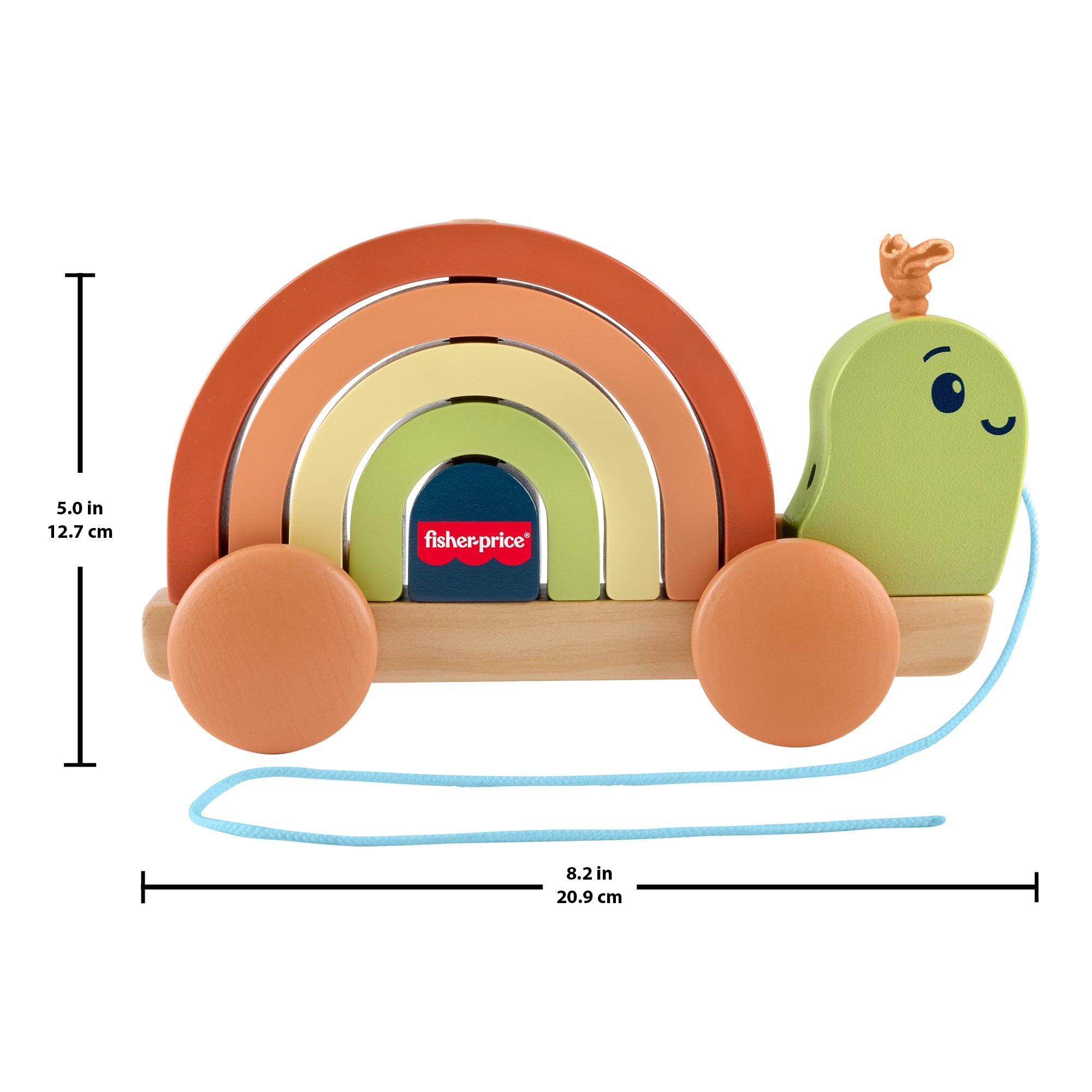 Fisher-Price Tiny Garden Wooden Pull-Along Stacking Snail Toddler Toy. 6 Wood Pieces - Image 6