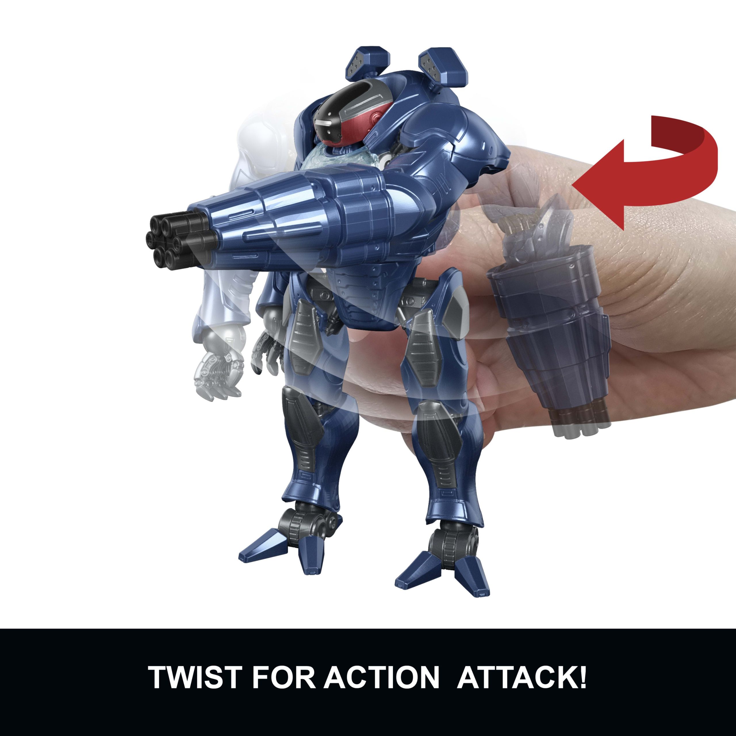 Masters Of The Universe Combat Ready Roboto Figure Toy. 5.5 Inch Twist & Release Quick Draw - Image 2