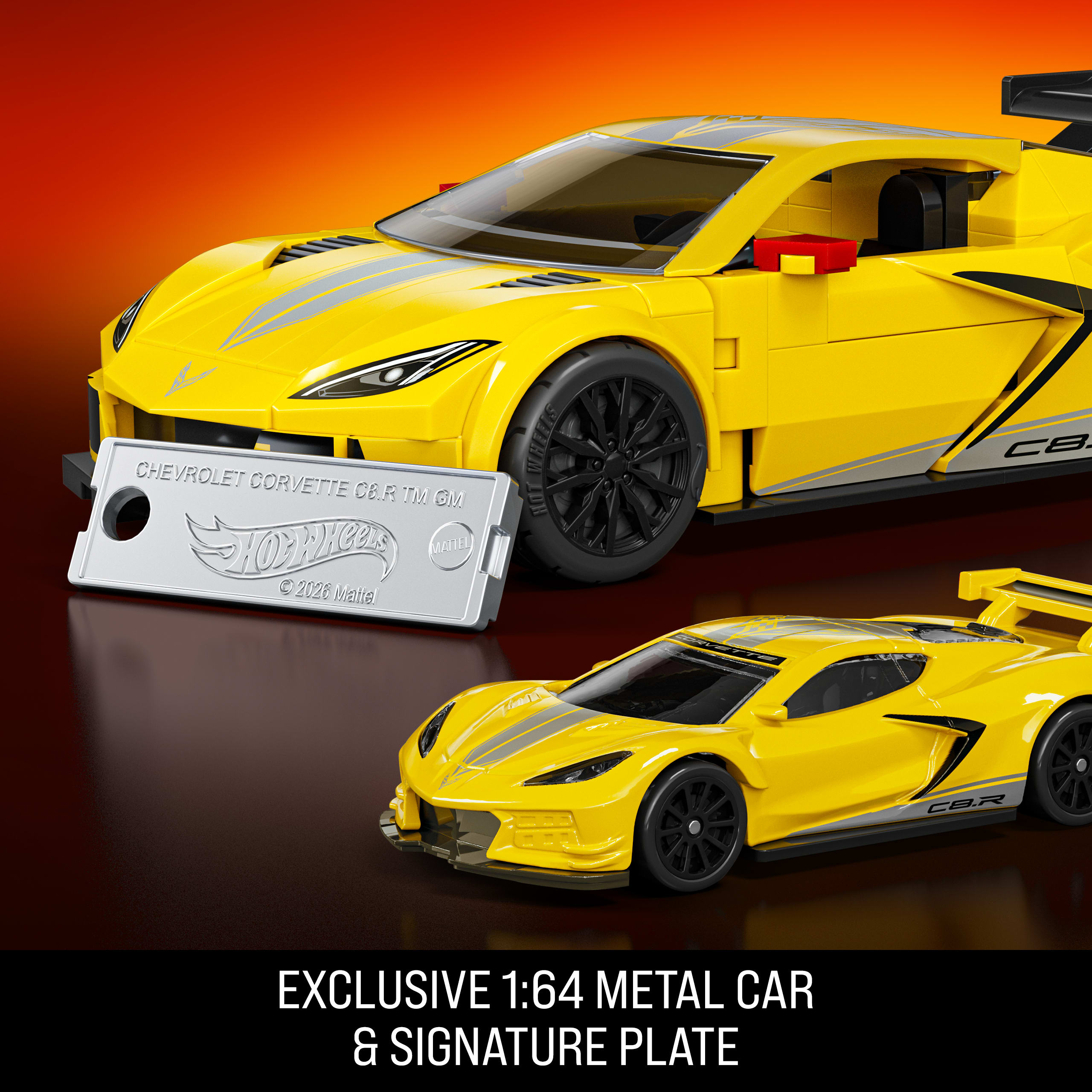 Mattel Brick Shop Hot Wheels '20 Corvette C8.R Building Toy Kit (261 Pieces). For Collectors - Image 5