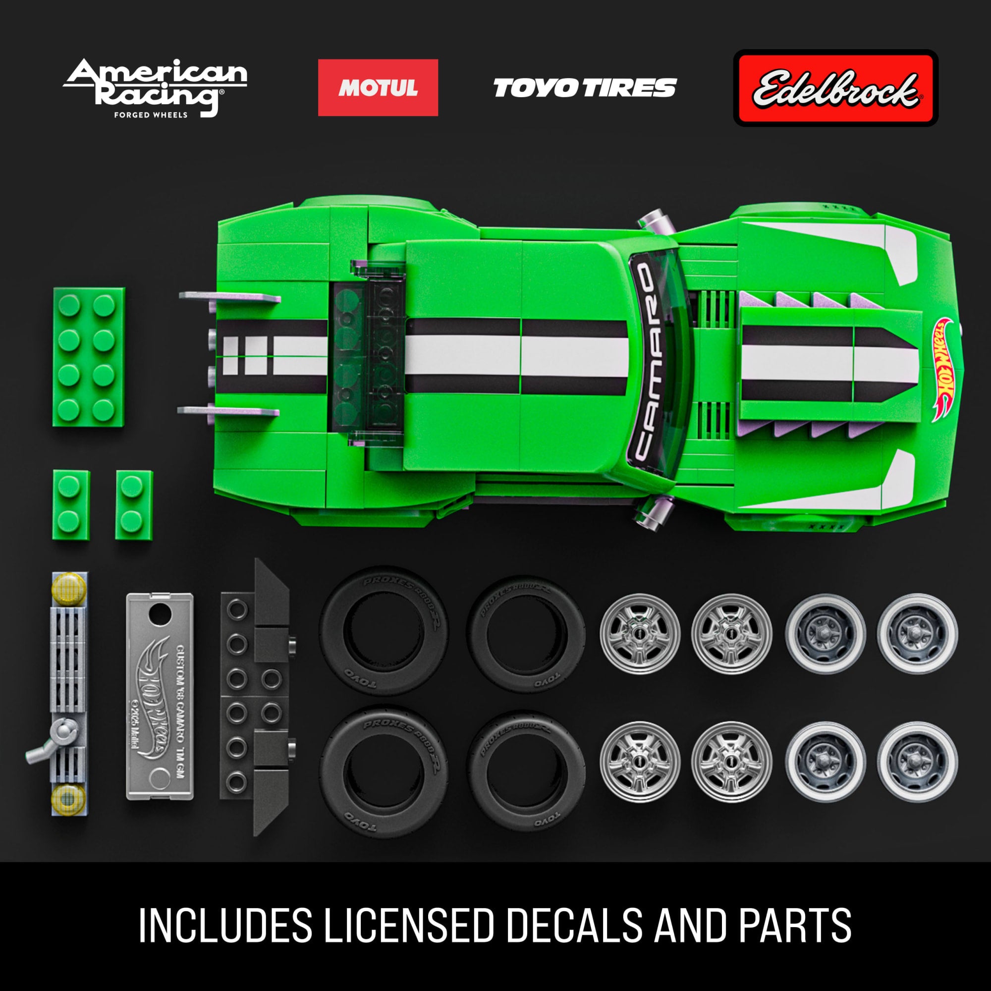 Mattel Brick Shop Hot Wheels Custom '68 Camaro Building Toy Kit (289 Pieces). For Collectors - Image 4