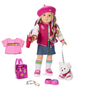 Truly Me™ 18-inch Doll #110. Puppy. Mini Backpack & Accessories AG™ Star Squad Bundle