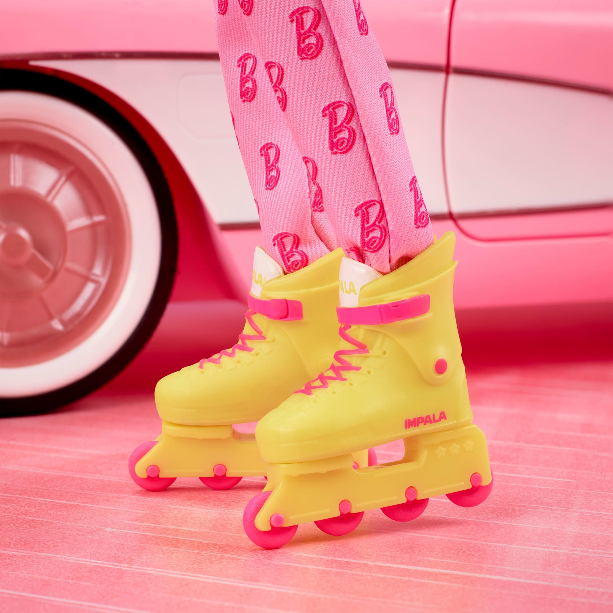 Barbie The Movie Ken Collectible Doll. Ryan Gosling As Ken Wearing Pink Jumpsuit With B Detail - Image 5