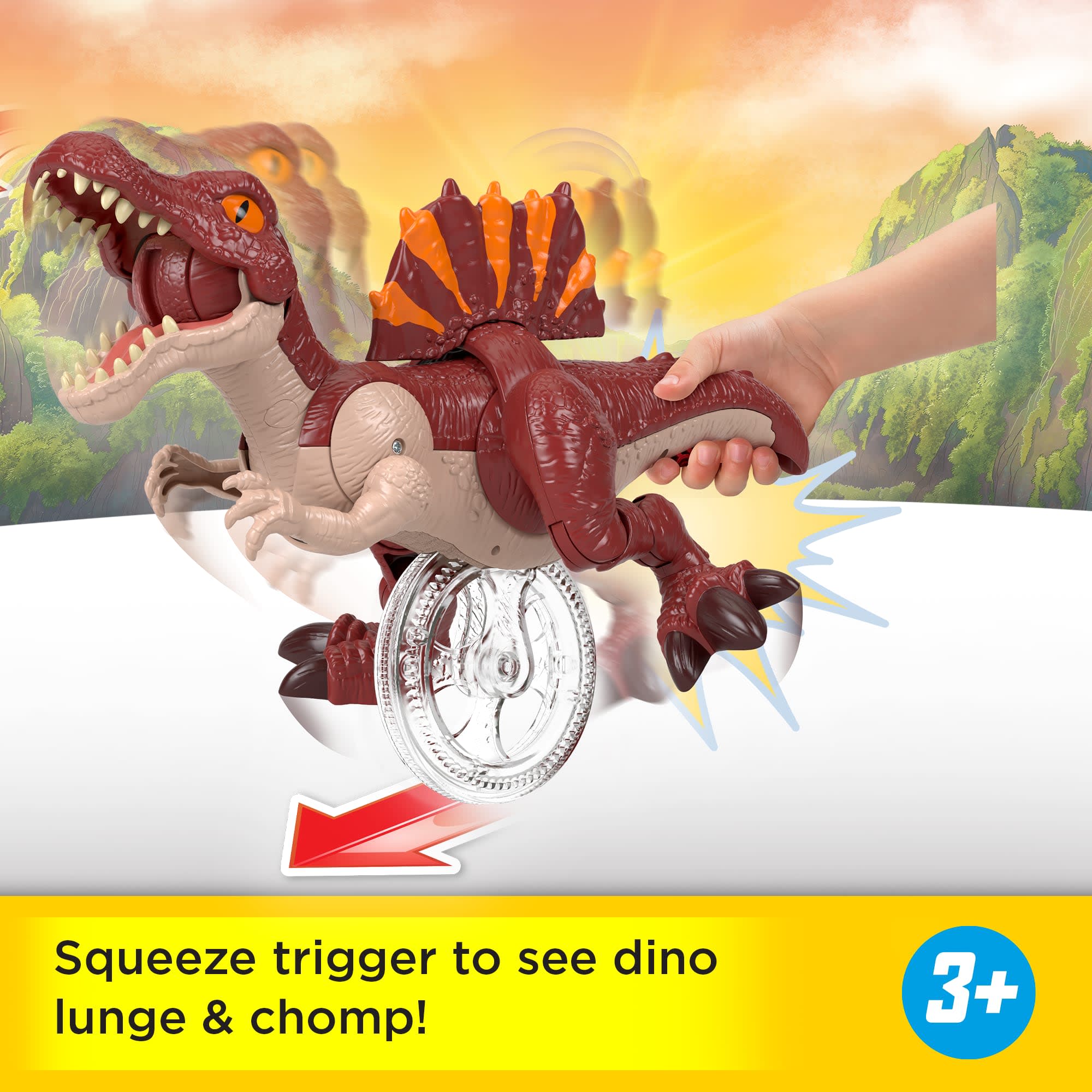 Fisher-Price Imaginext Jurassic World Rebirth Sprinting Spinosaurus Dinosaur Toy With Lunge & Chomp - Image 2