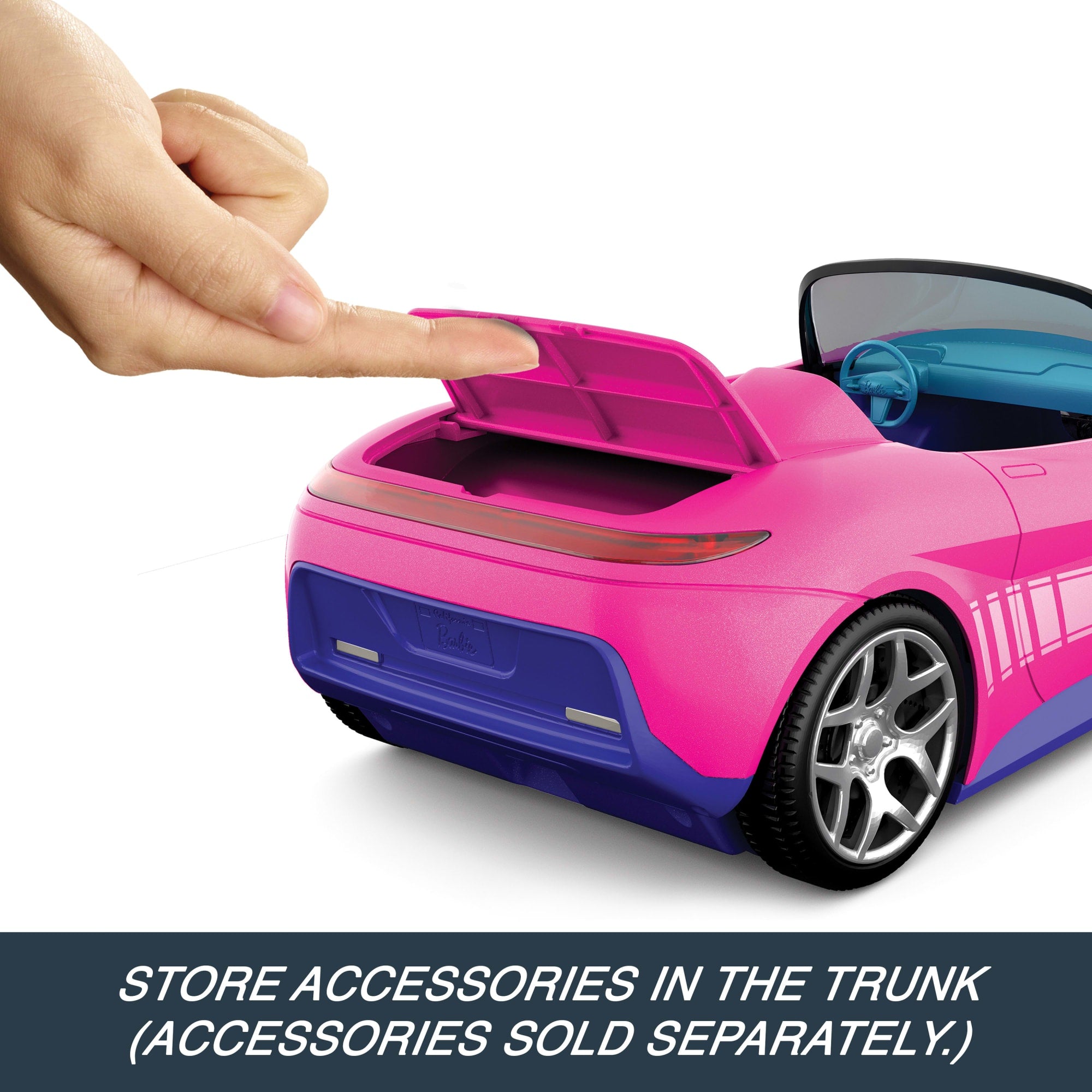 Hot Wheels RC Barbie Convertible. Battery-Powered Remote-Control Toy Car. Fits 2 Barbie Dolls - Image 4