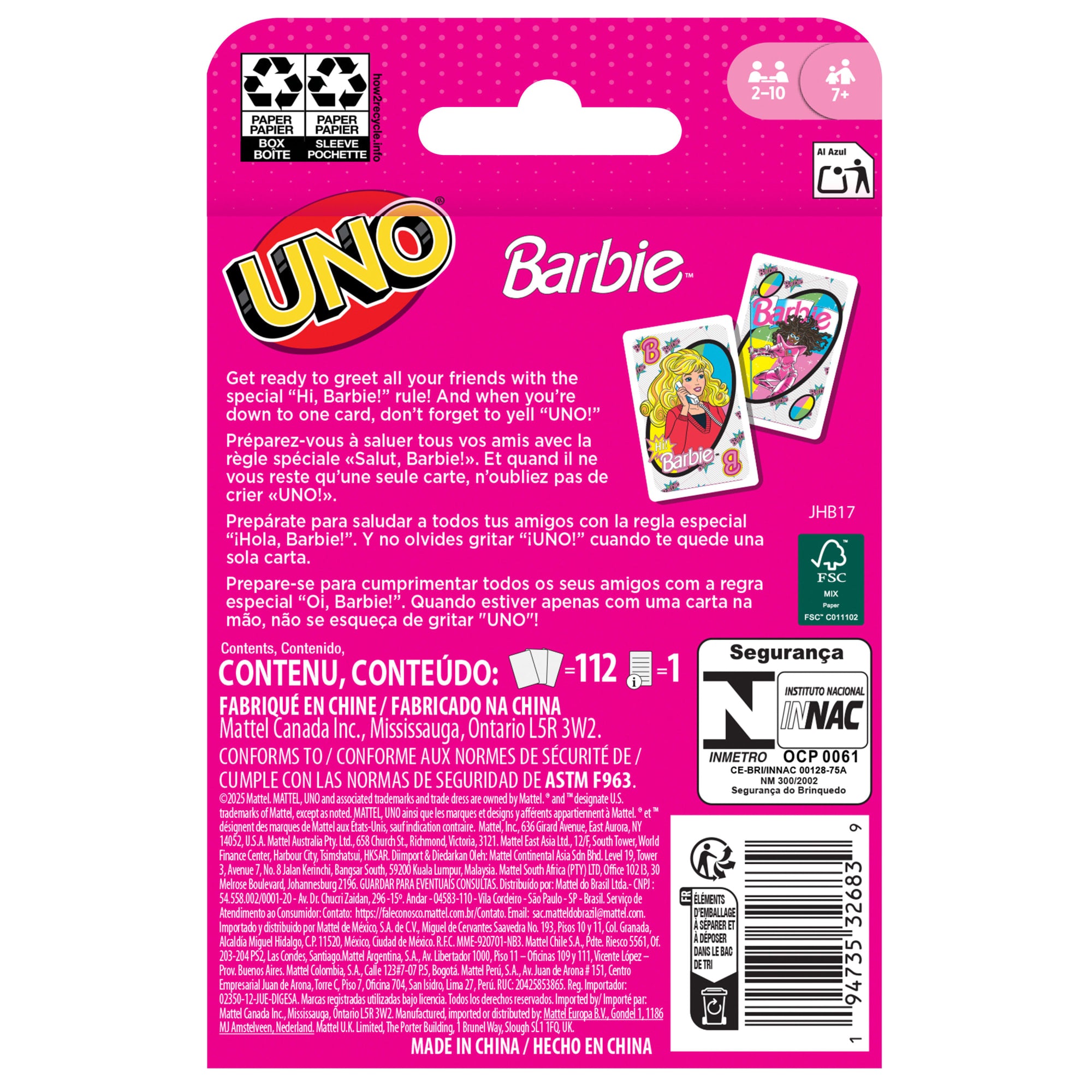 UNO Barbie Card Game For Kids & Family Night - Image 6