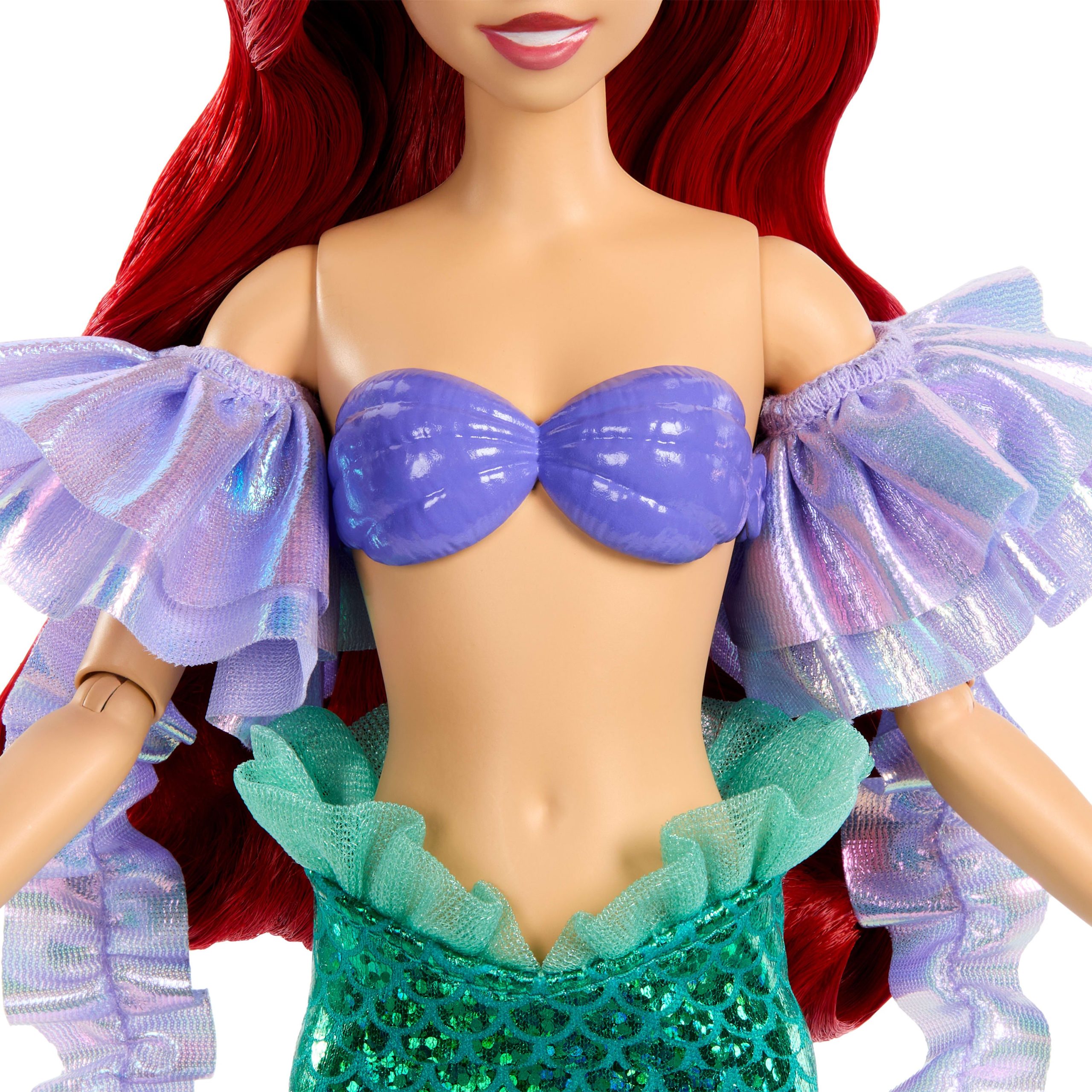 Disney Princess Sparkling Princess Series Mermaid Ariel Fashion Doll With Removable Tail & Sleeves - Image 4