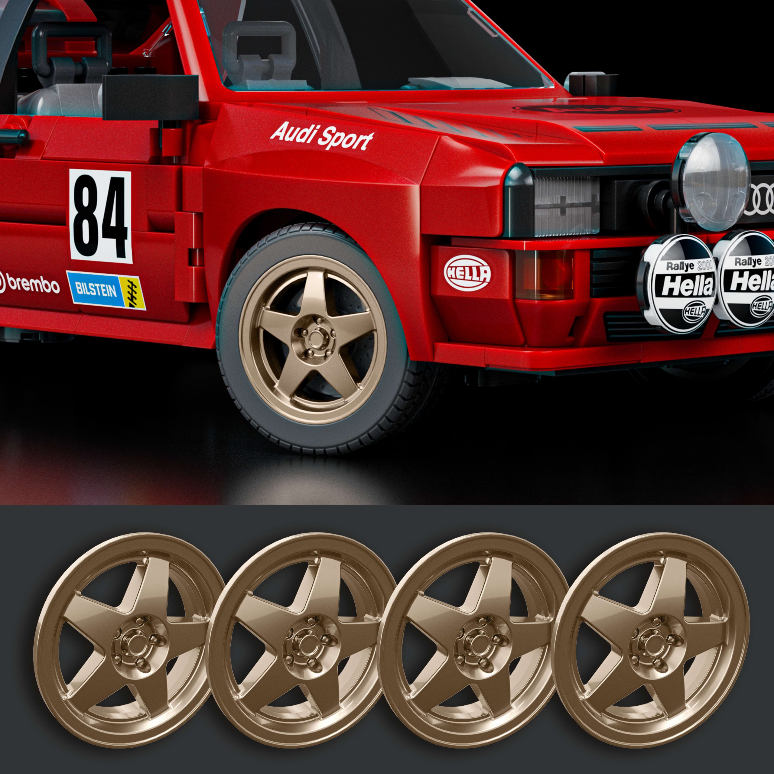 Mattel Brick Shop Hot Wheels '84 Audi Sport quattro Building Set - Image 6