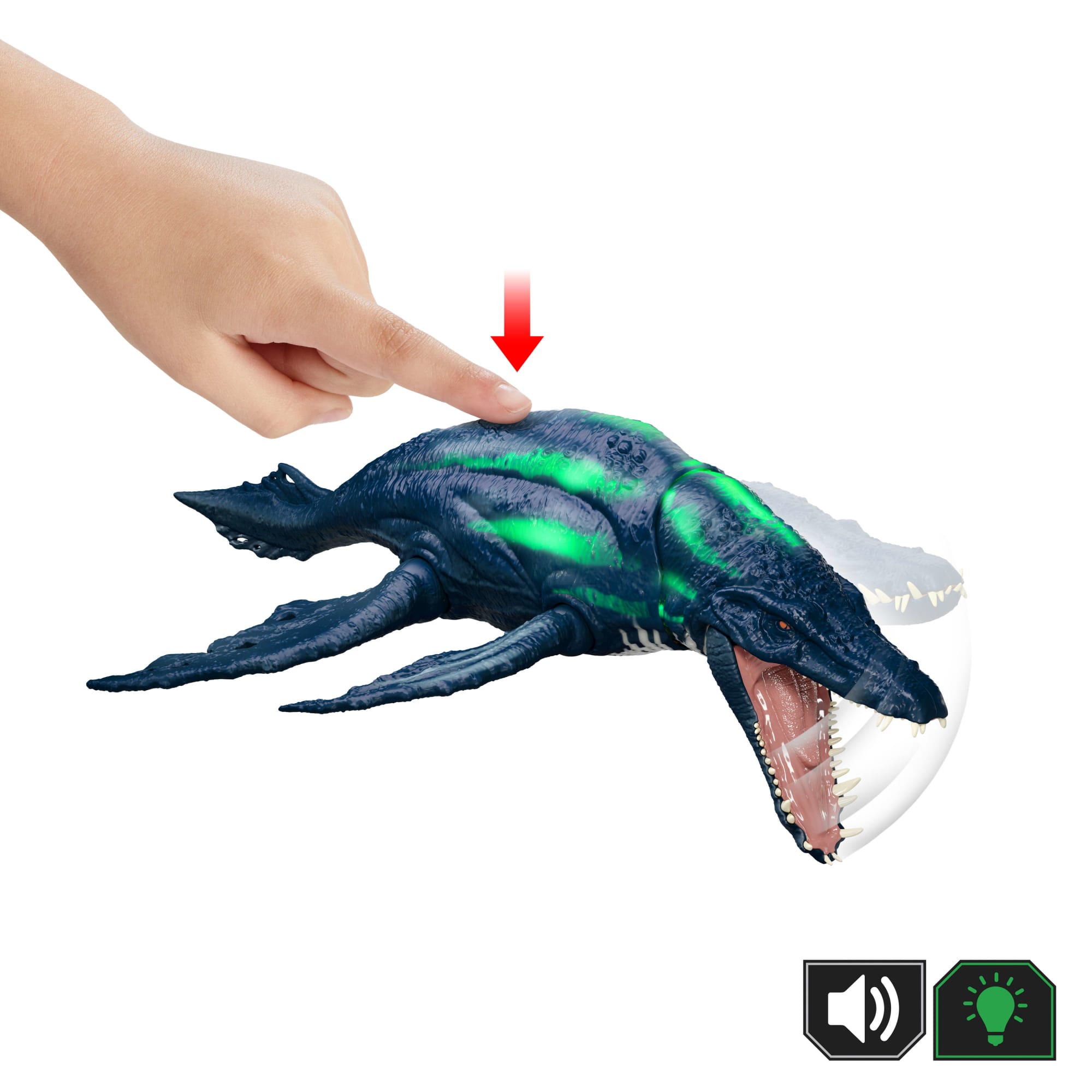 Jurassic World Wild Roar Brachauchenius Dinosaur Action Figure Toy. Attack. Light & Sound. Scan Code - Image 4