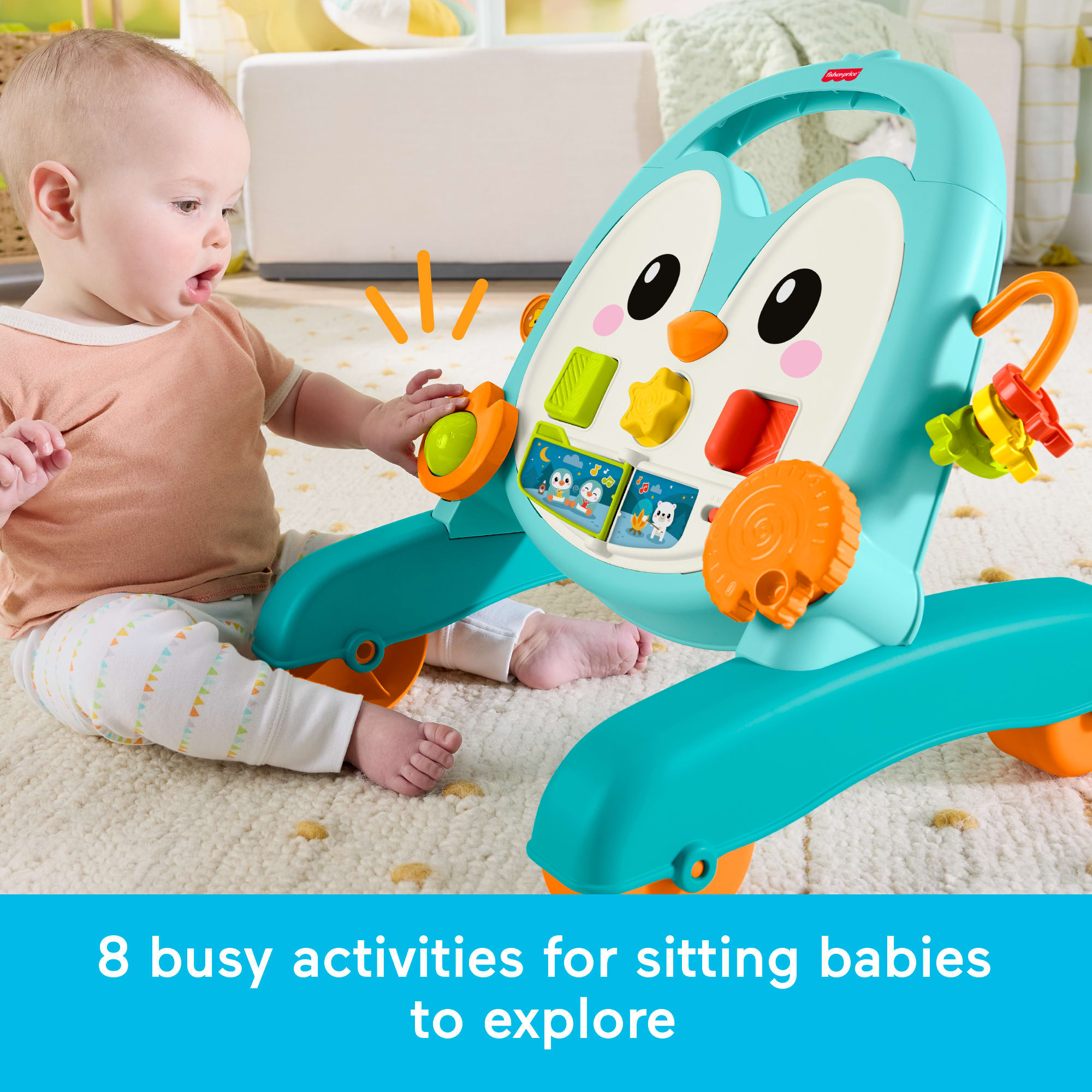 Fisher-Price 2-in-1 Musical Penguin Activity Walker. Baby To Toddler Push Along Toy - Image 3