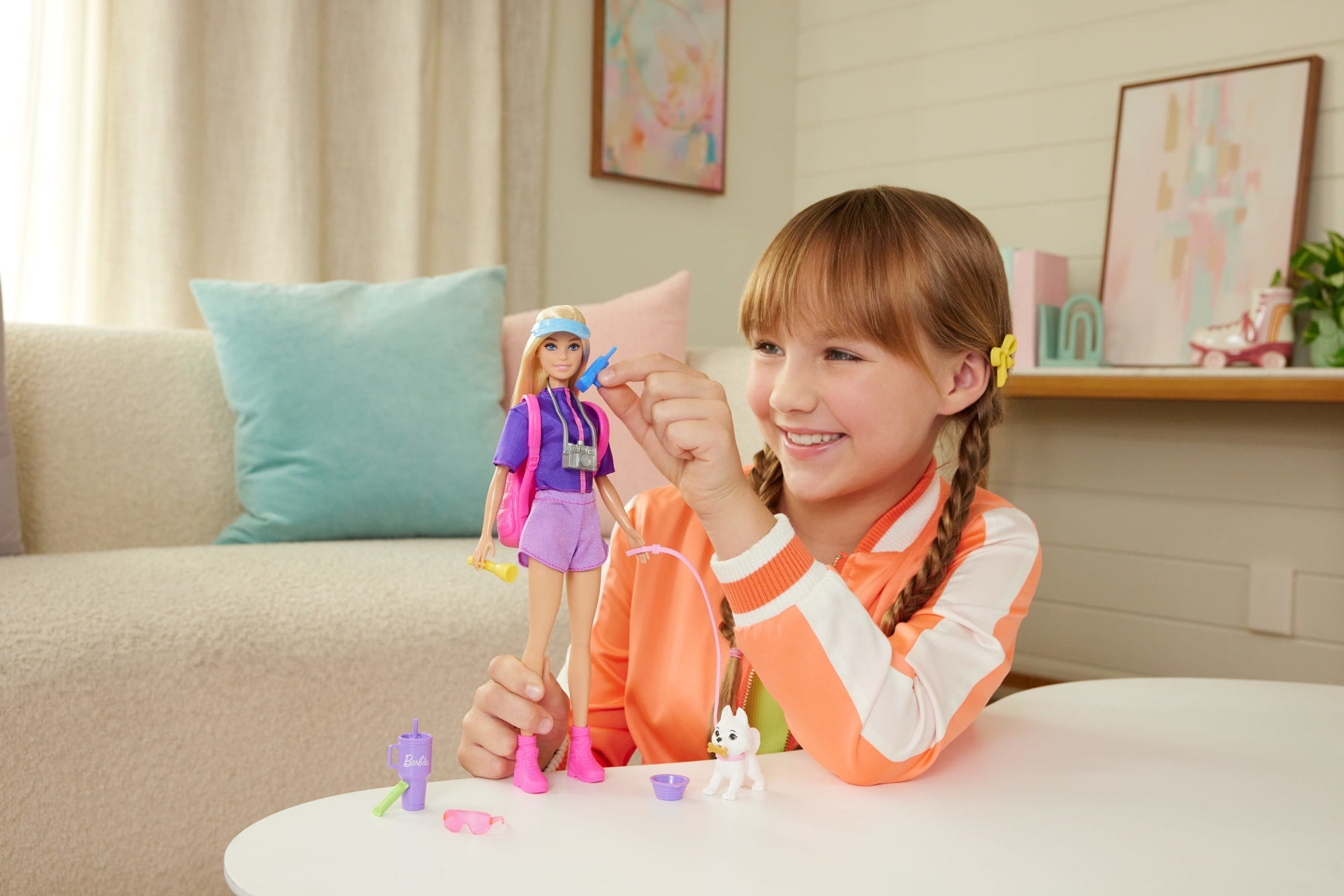 Barbie Malibu Outdoor Adventures Fashion Doll With 10+ Camping-Themed Accessories including Pet - Image 2