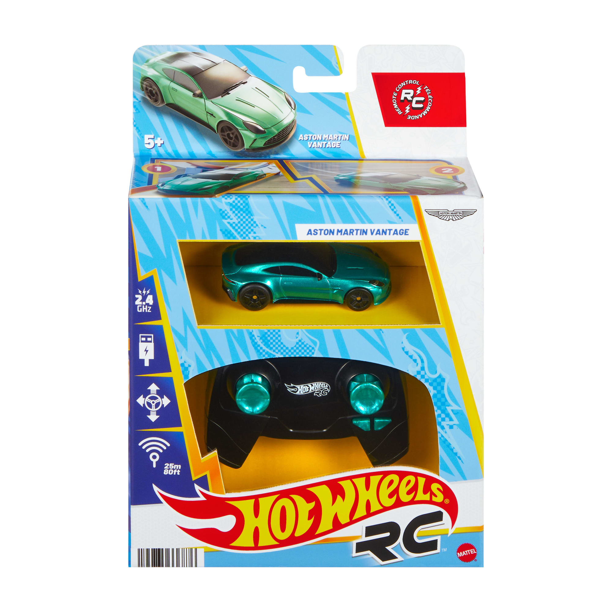 Hot Wheels RC 1:64 Scale Aston Martin Vantage Vehicle. Battery-Powered. Remote-Control Race Toy Car - Image 6