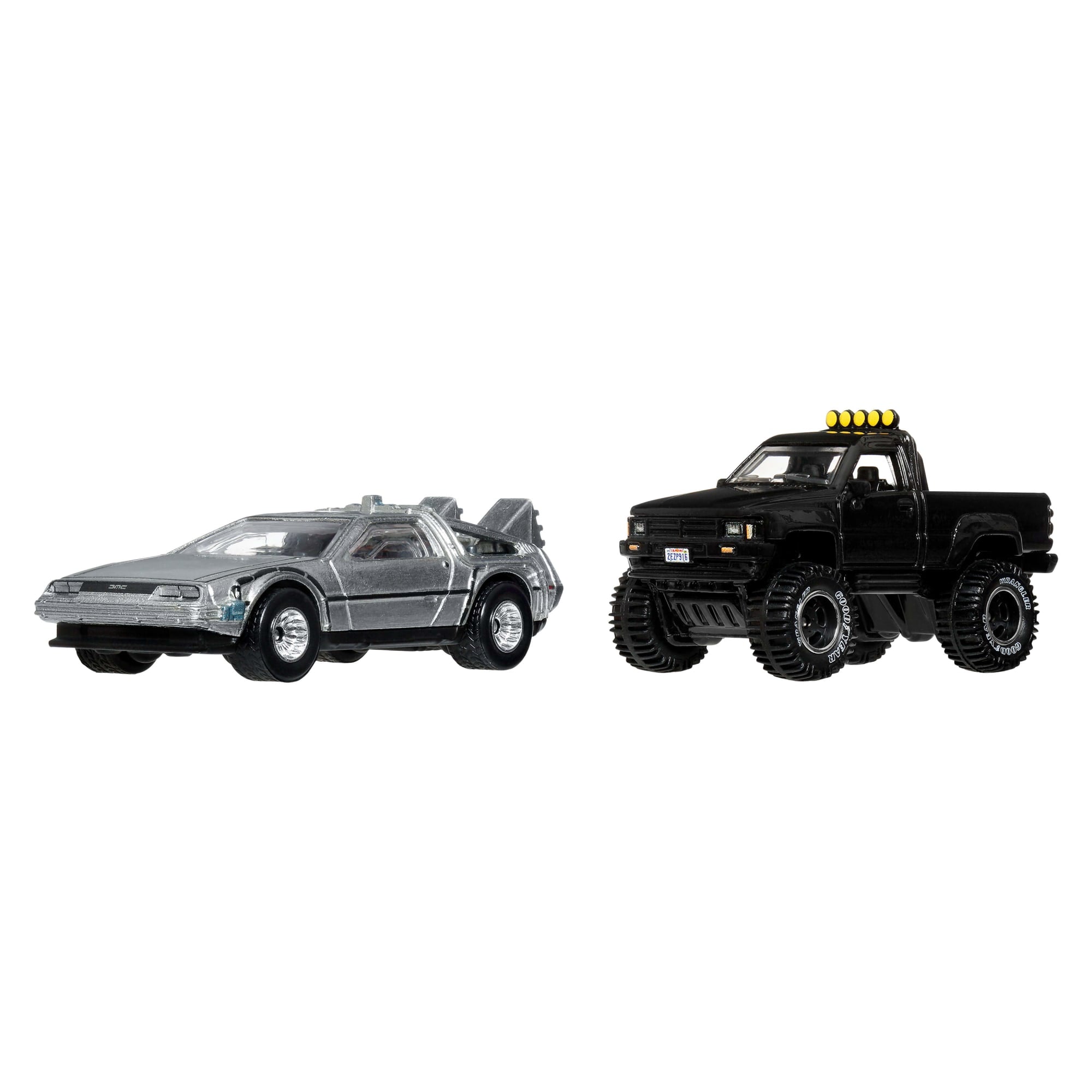 Hot Wheels Premium Car Culture 2-Pack Back to the Future Time Machine & 1987 Toyota Pickup Truck / Camionnette - Image 2