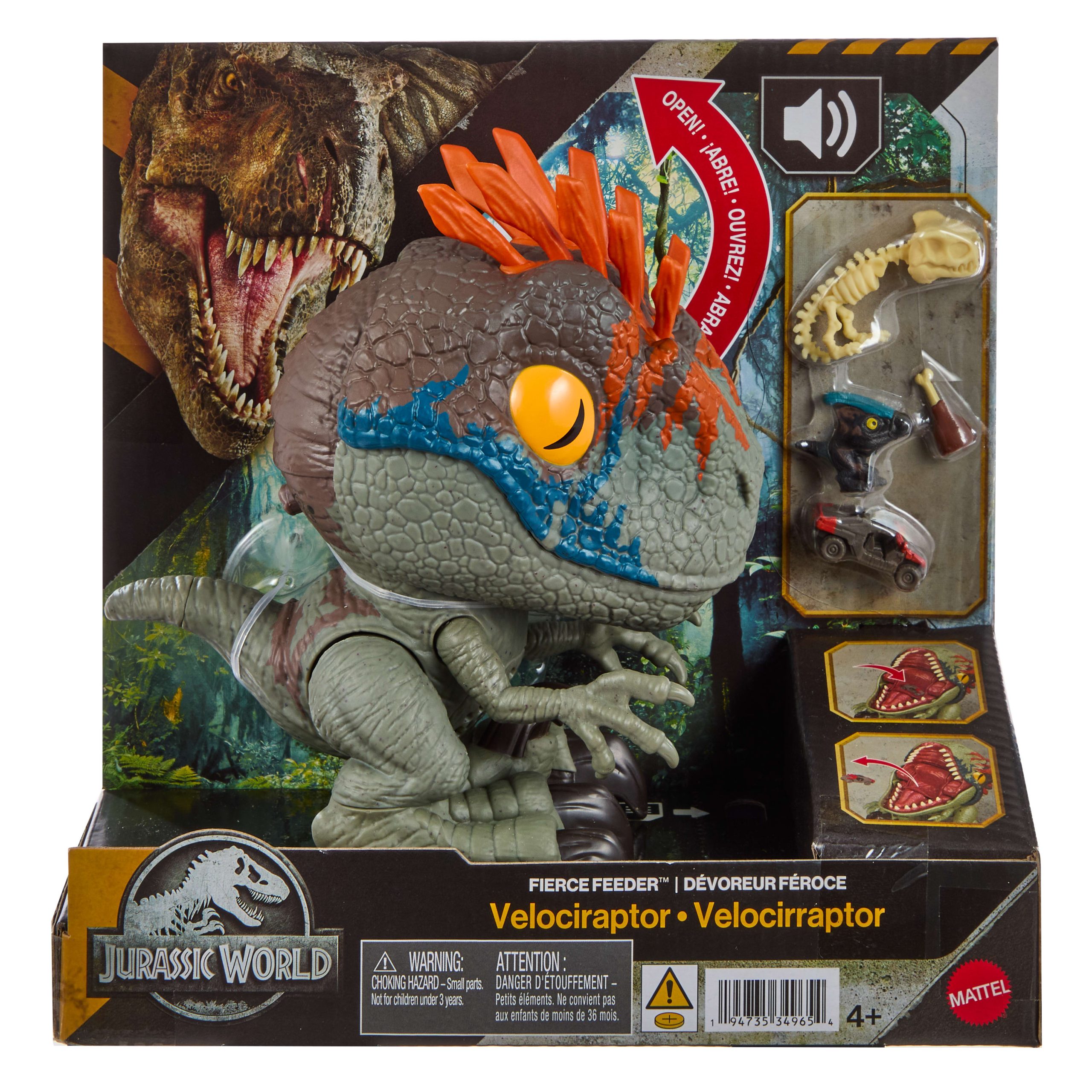 Jurassic World Fierce Feeder Velociraptor Dinosaur With Swallow And Spit Interactive Feature - Image 6