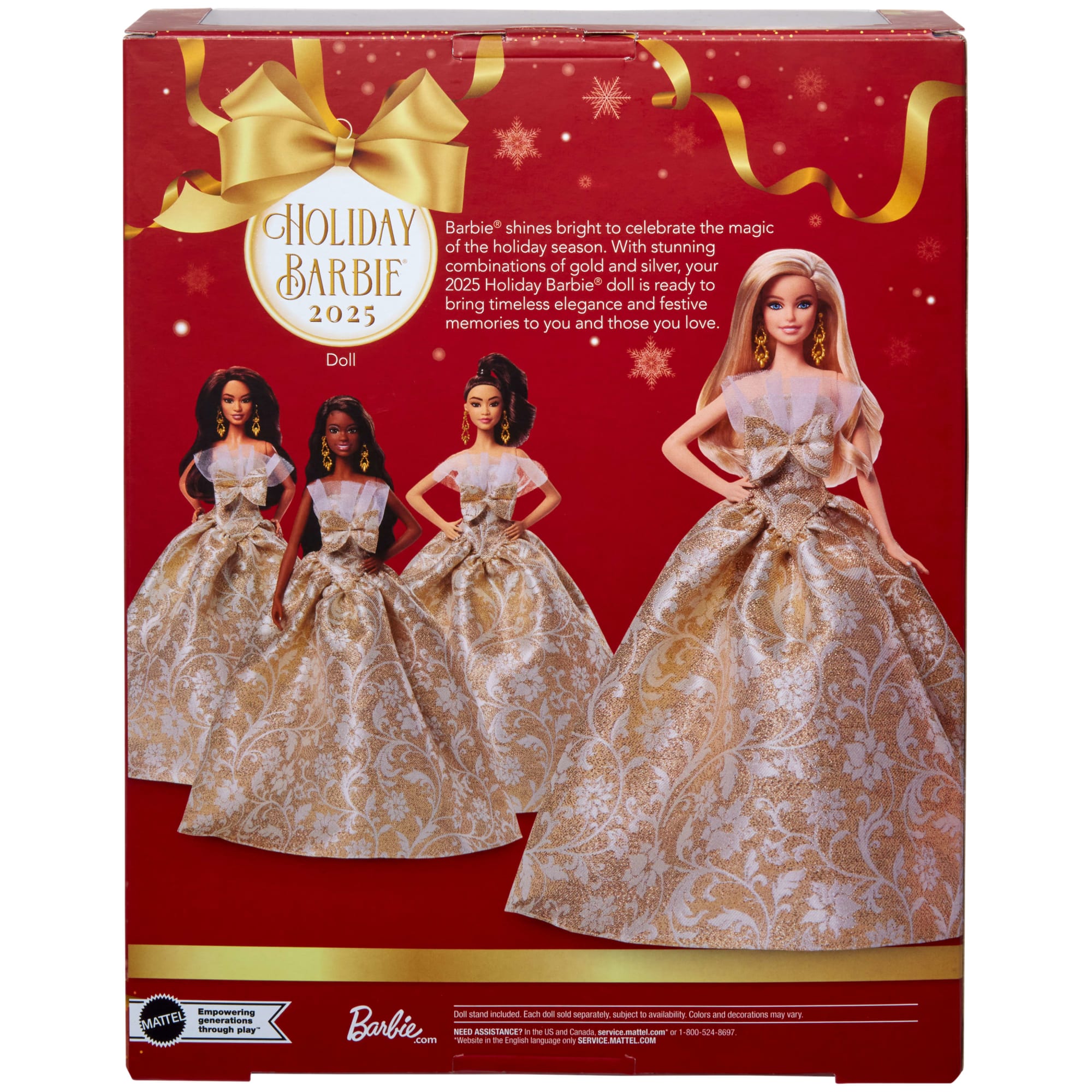 Barbie Signature 2025 Holiday Barbie Fashion Doll. Seasonal Collector. Blonde With Silver & Gold Gown - Image 6