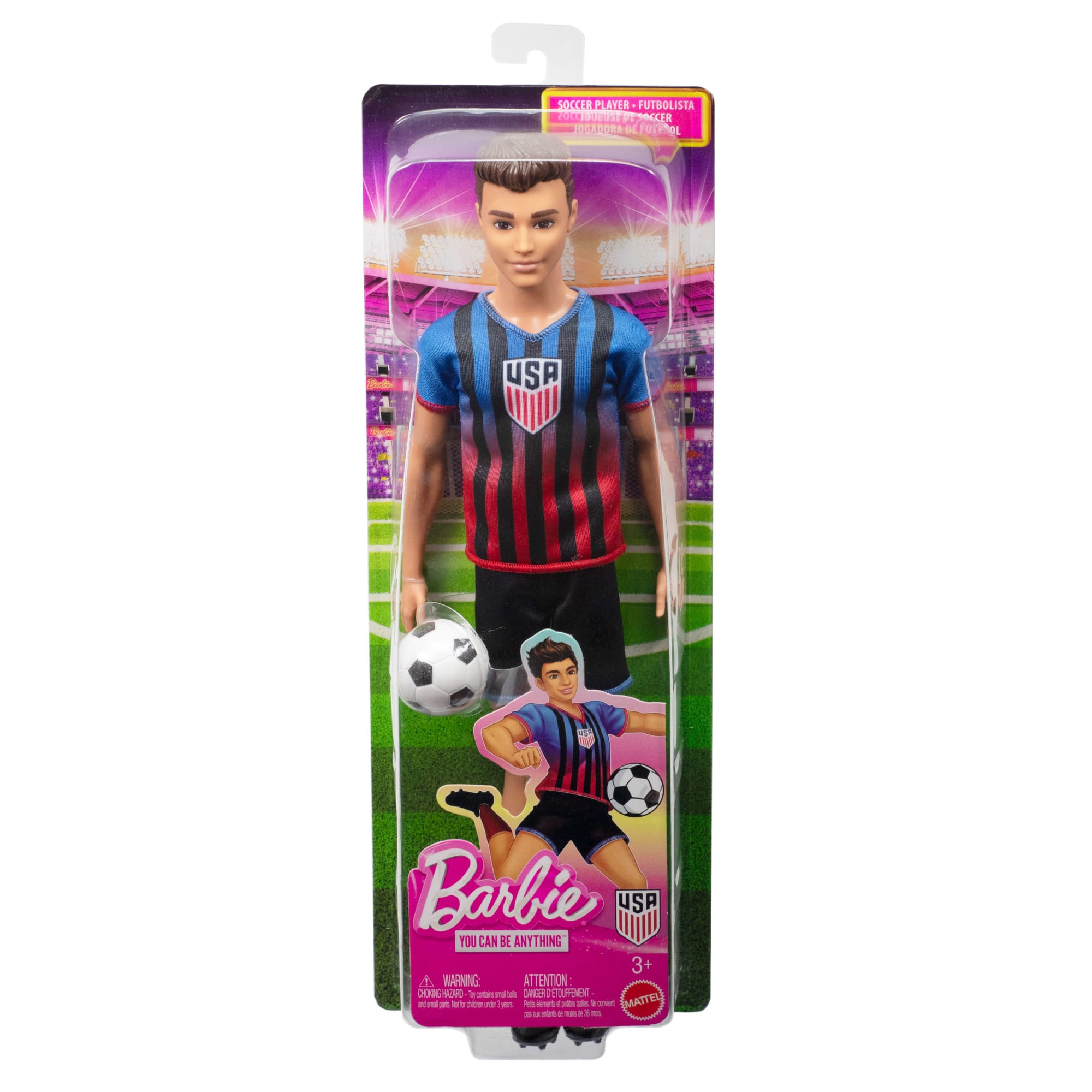 Barbie Careers Ussf Soccer Fashion Ken Doll Dressed in Removable Sport Outfit - Image 5