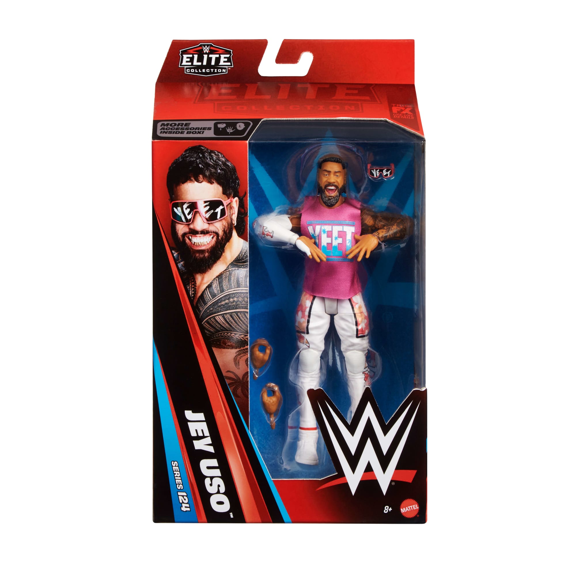WWE Elite Jey Uso Action Figure. Series #124 Set. 6-Inch Collectible With Articulation & Accessories - Image 2