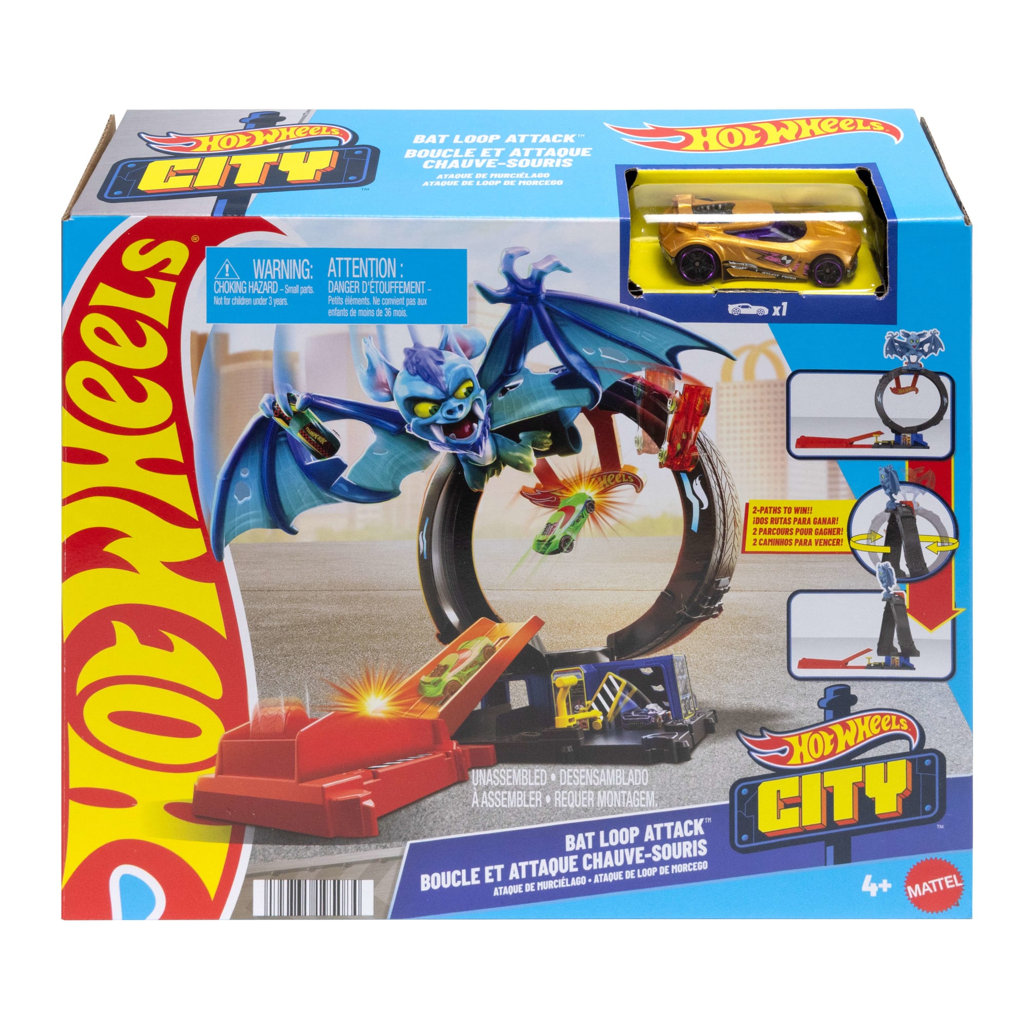 Hot Wheels City Bat Loop Attack Playset & 1:64 Scale Toy Car. Featured in The Series Let's Race - Image 6