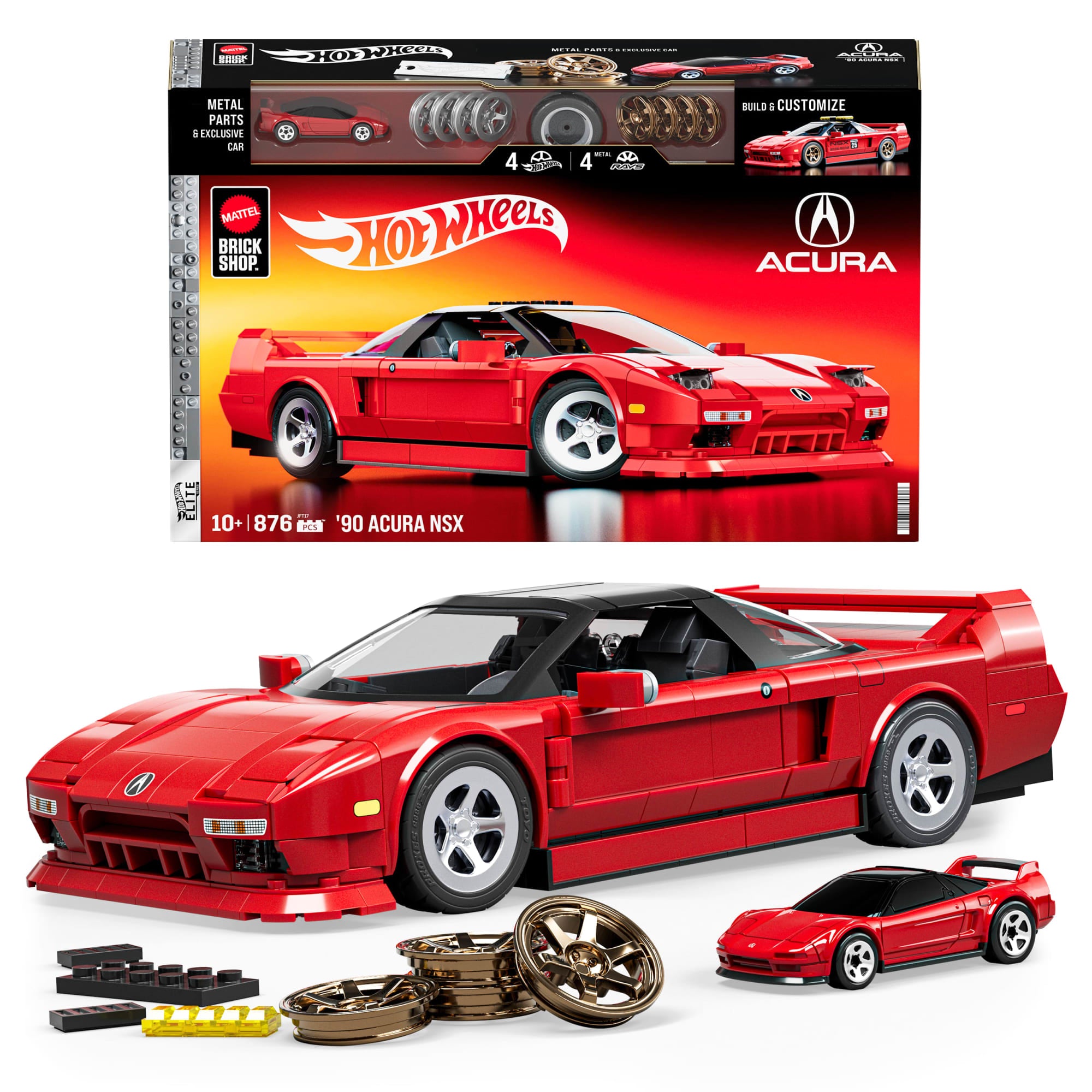 Mattel Brick Shop Hot Wheels Jogo de Construção Elite '90 Acura NSX