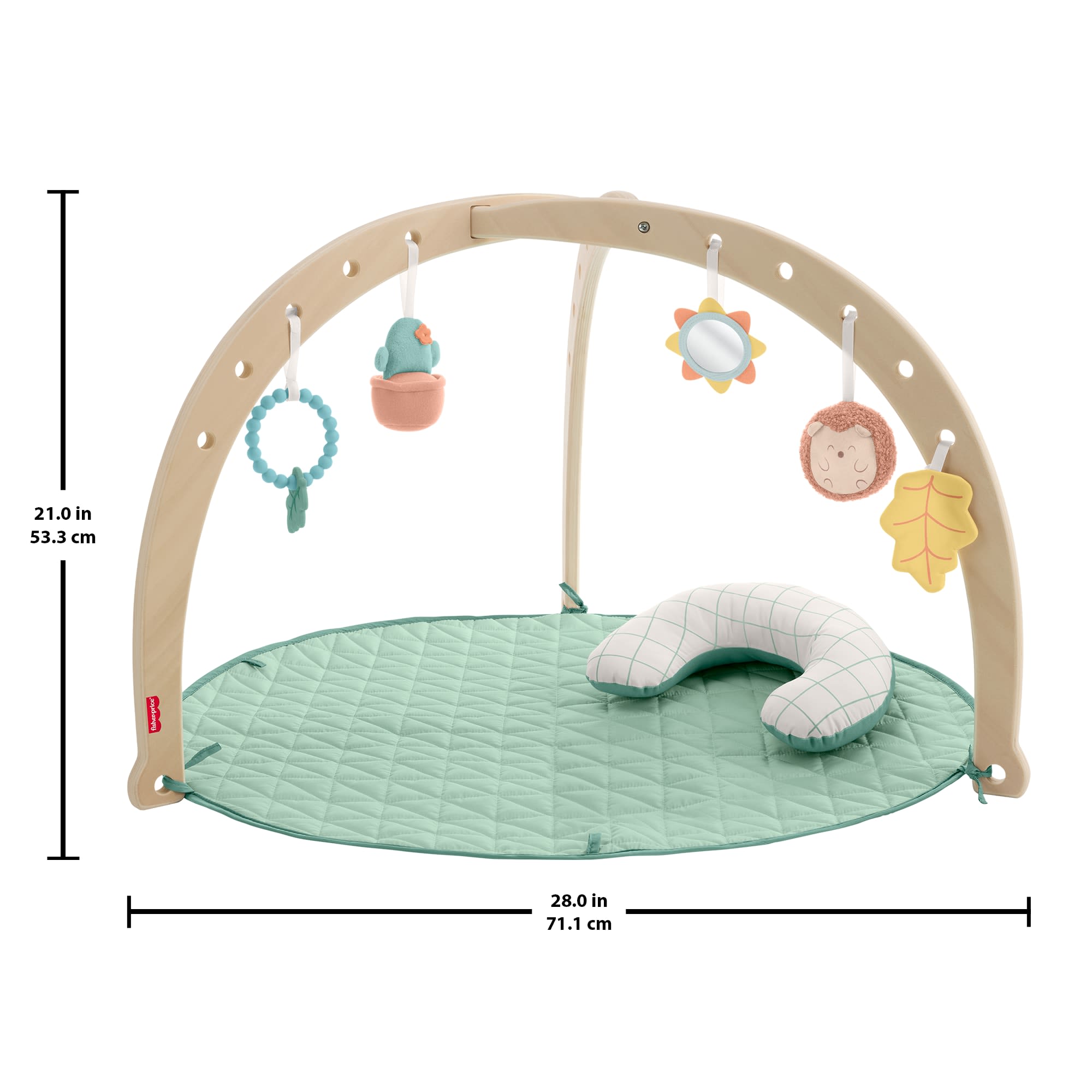 Fisher-Price Wooden Lay And Play Deluxe Activity Gym Baby Playmat With Developmental Toys - Image 6