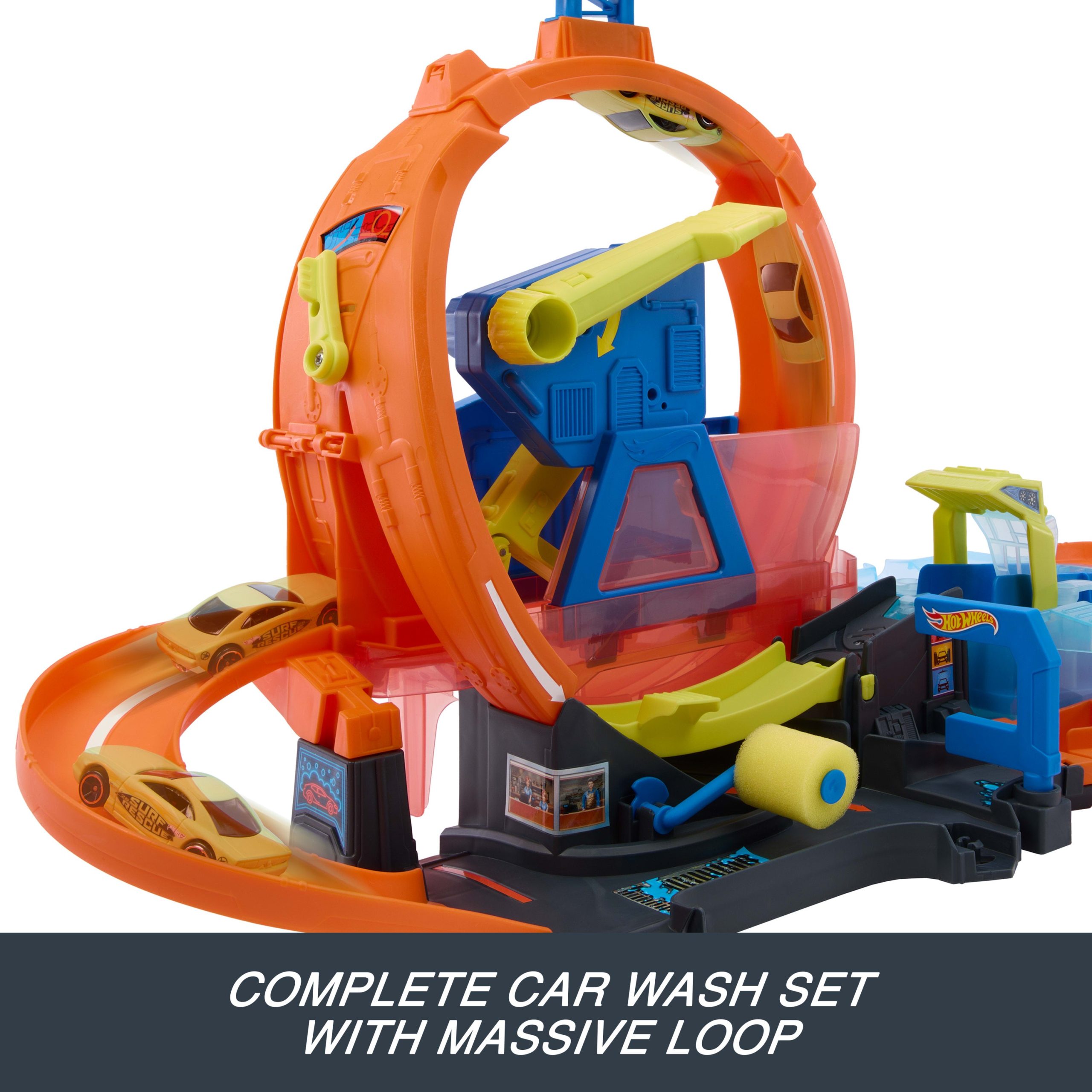 Hot Wheels City MEGA Loop Car Wash Playset & 1 Hot Wheels Color Shifters in 1:64 Scale - Image 3
