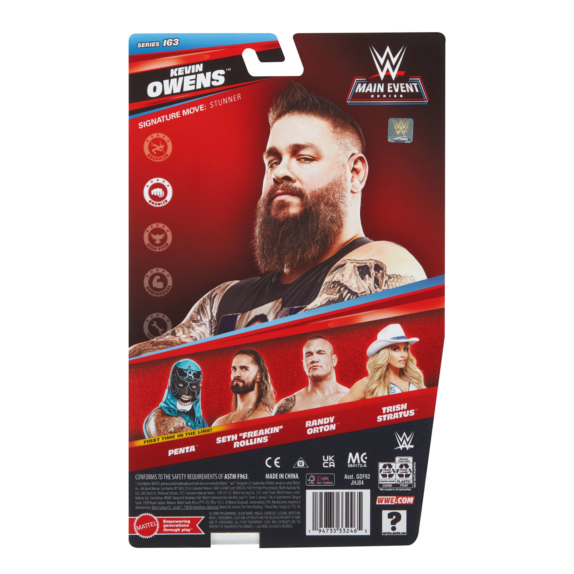 WWE Kevin Owens Action Figure. Main Event Series #163. 6-Inch Collectible With Articulation - Image 6