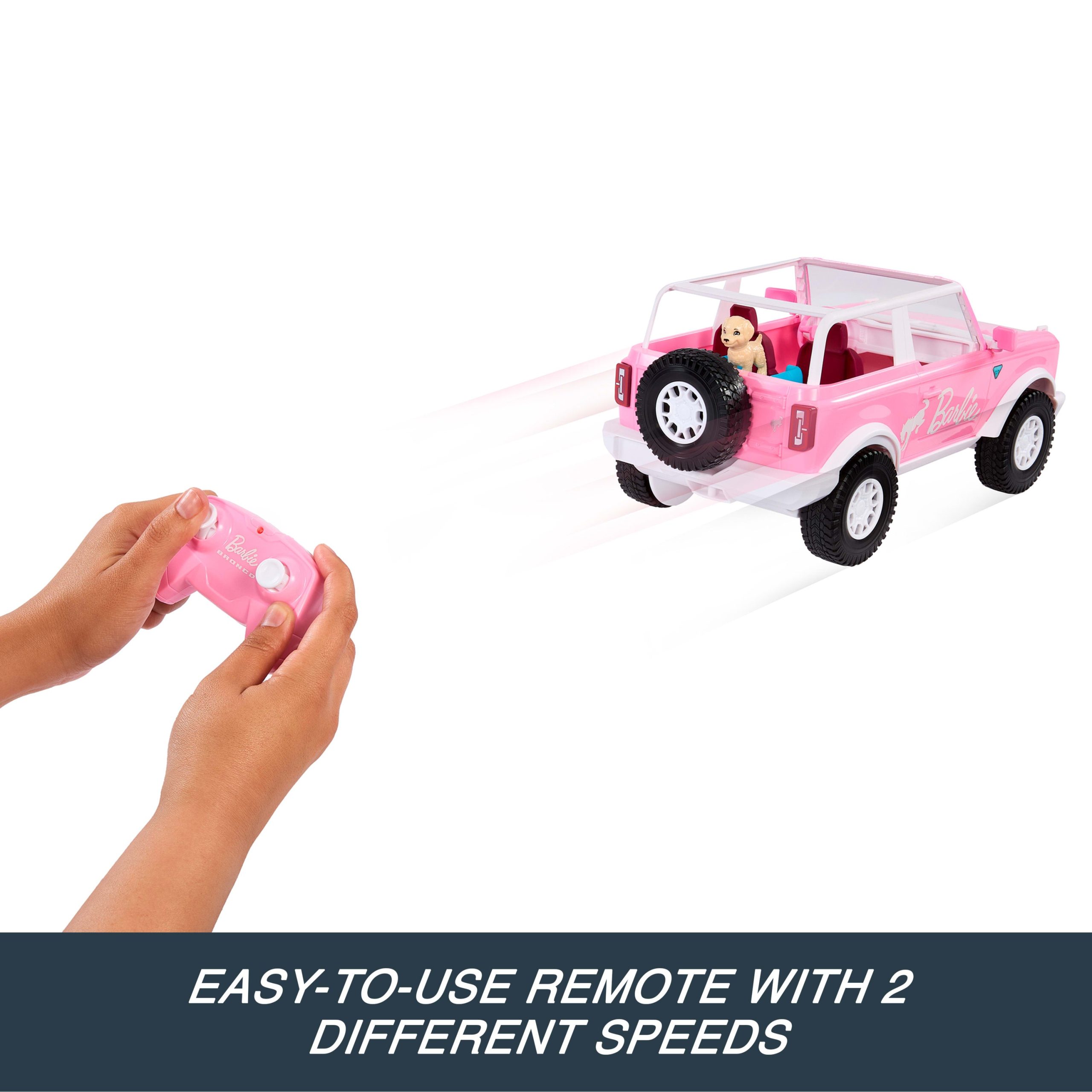 Hot Wheels RC Barbie Ford Bronco RC. Battery-Powered Remote-Control Toy Car With Accessories - Image 3