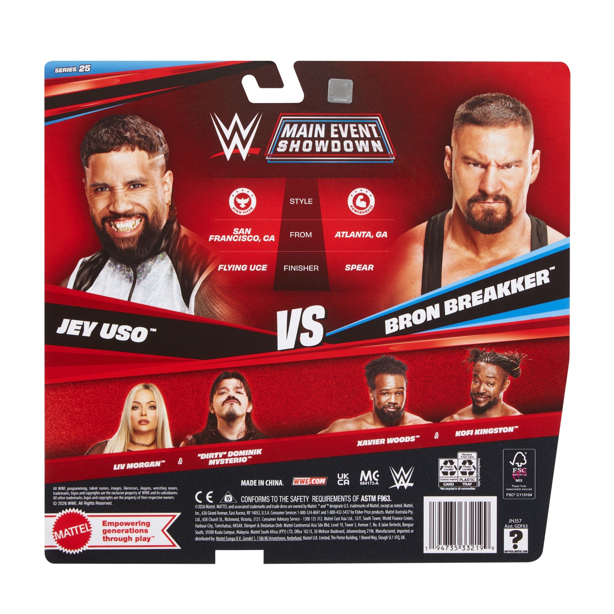 WWE Main Event Showdown Bron Breakker vs Jey Uso Action Figures Set. Series #25. 6-Inch Collectibles - Image 6