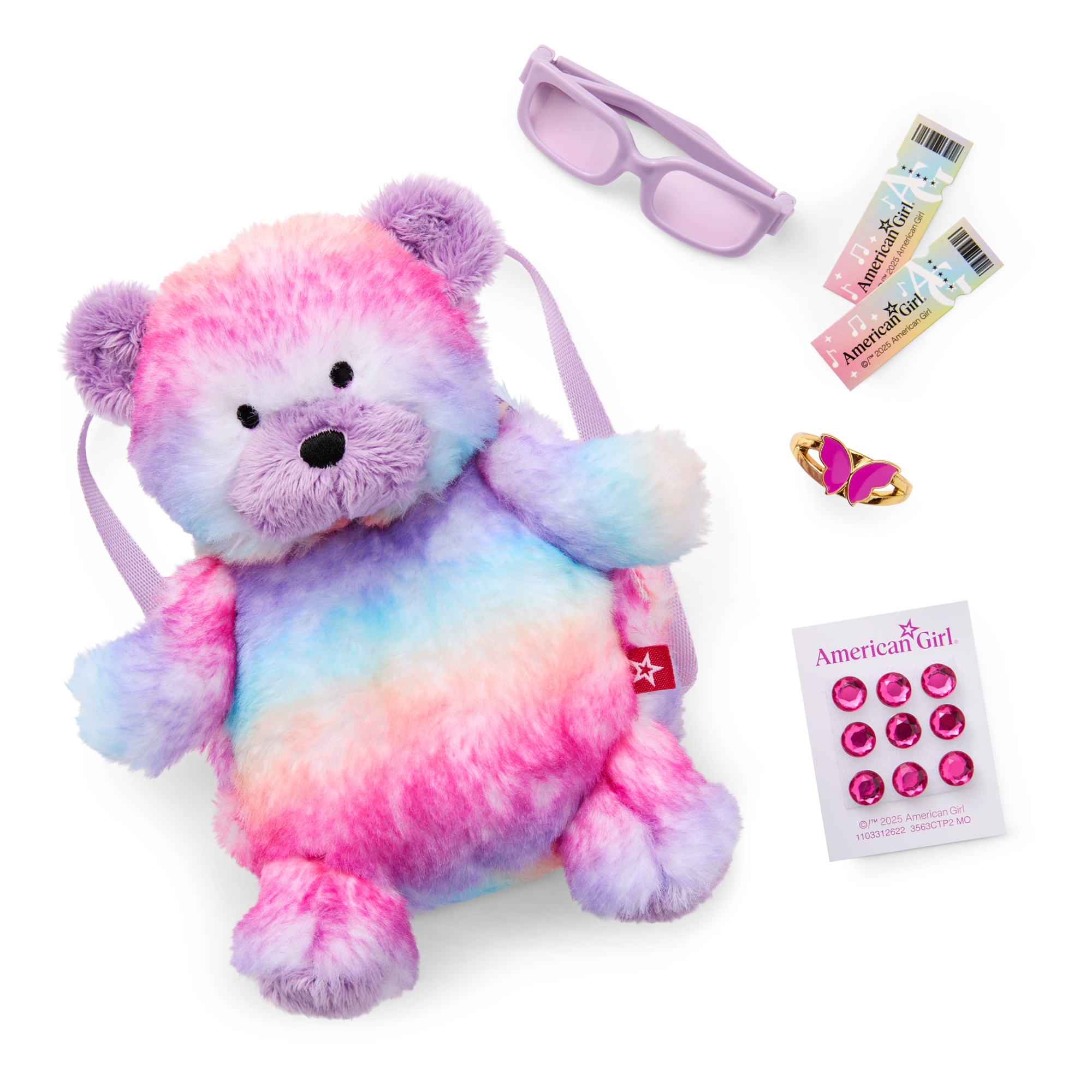 Colorful Teddy Bear Backpack & Accessory Set for 18-inch Dolls - Image 6