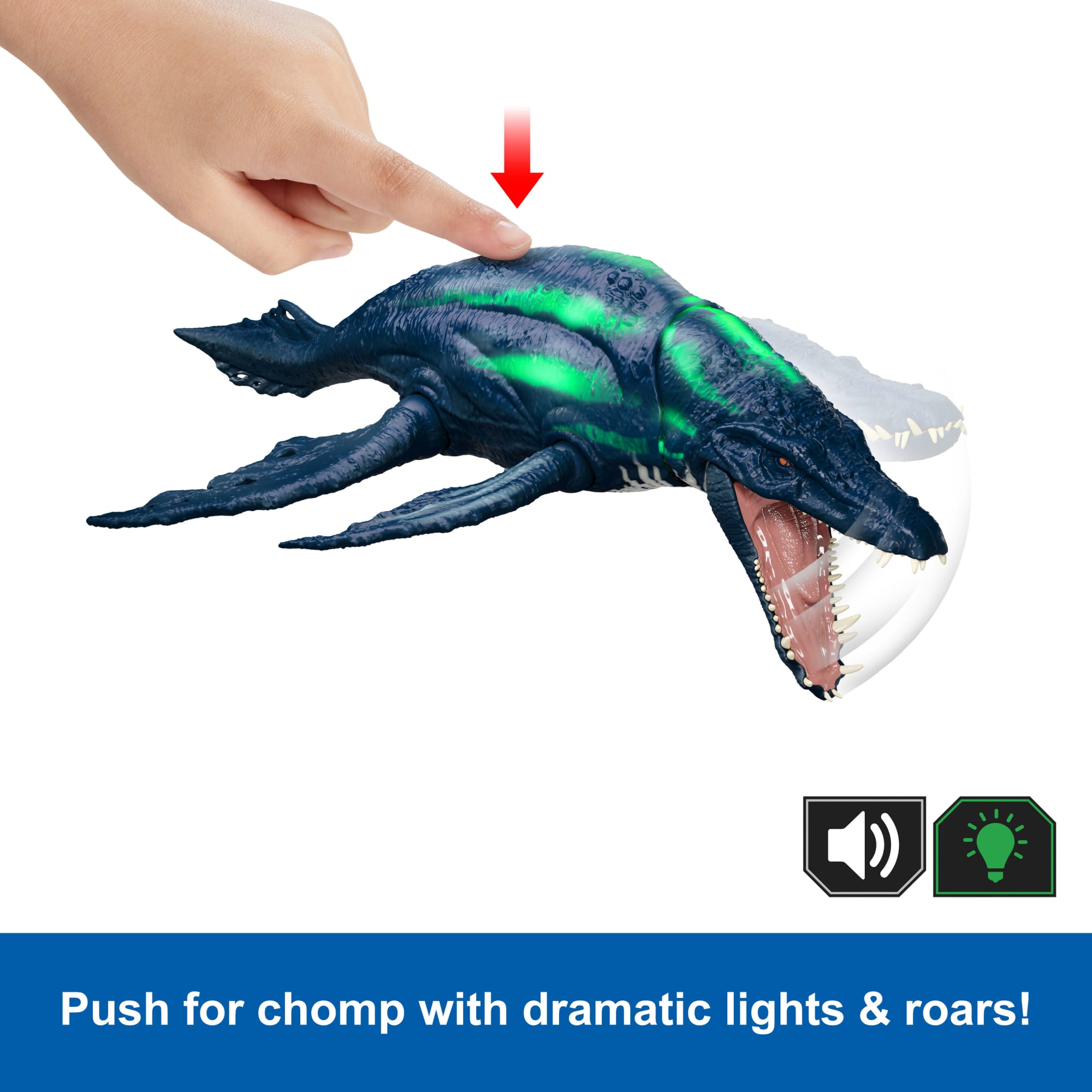 Jurassic World Wild Roar Brachauchenius Dinosaur Action Figure Toy. Attack. Light & Sound. Scan Code - Image 3