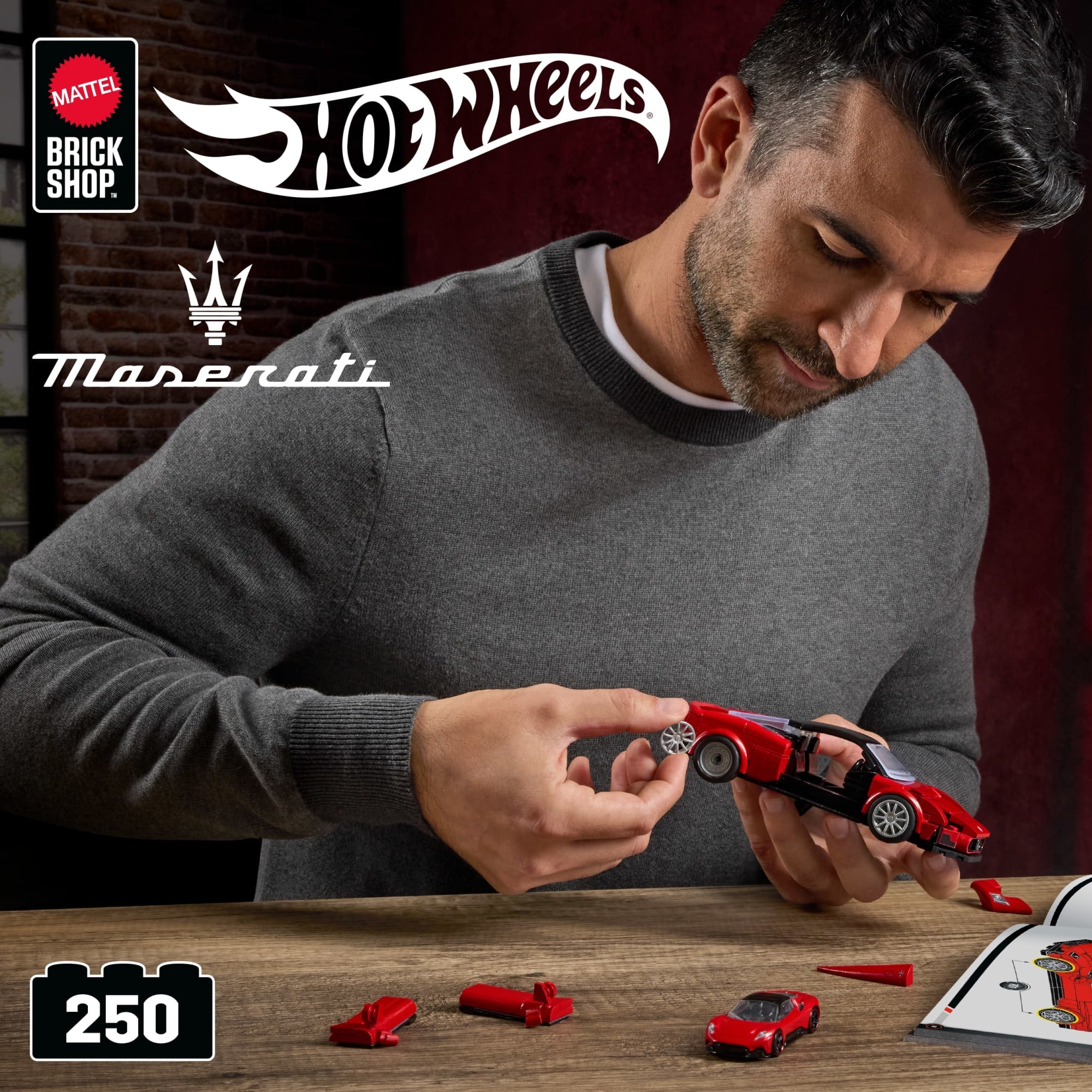 Mattel Brick Shop Hot Wheels Maserati Mc20 Building Toy Kit (250 Pieces). For Collectors - Image 2