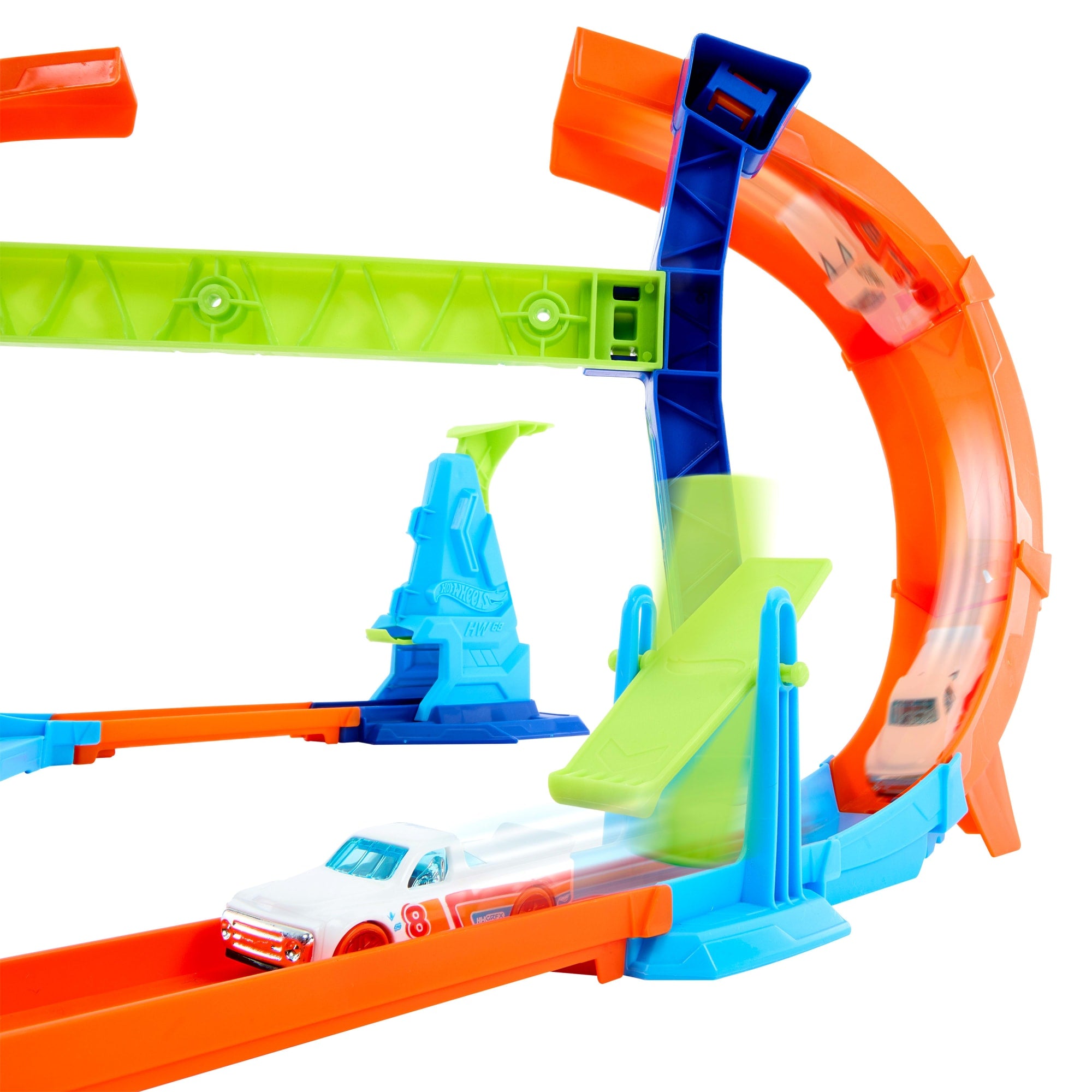 Hot Wheels Stunt Tracks Corkscrew Jump Champion Track Set & 1:64 Scale Toy Car. Speed Snap Track - Image 2