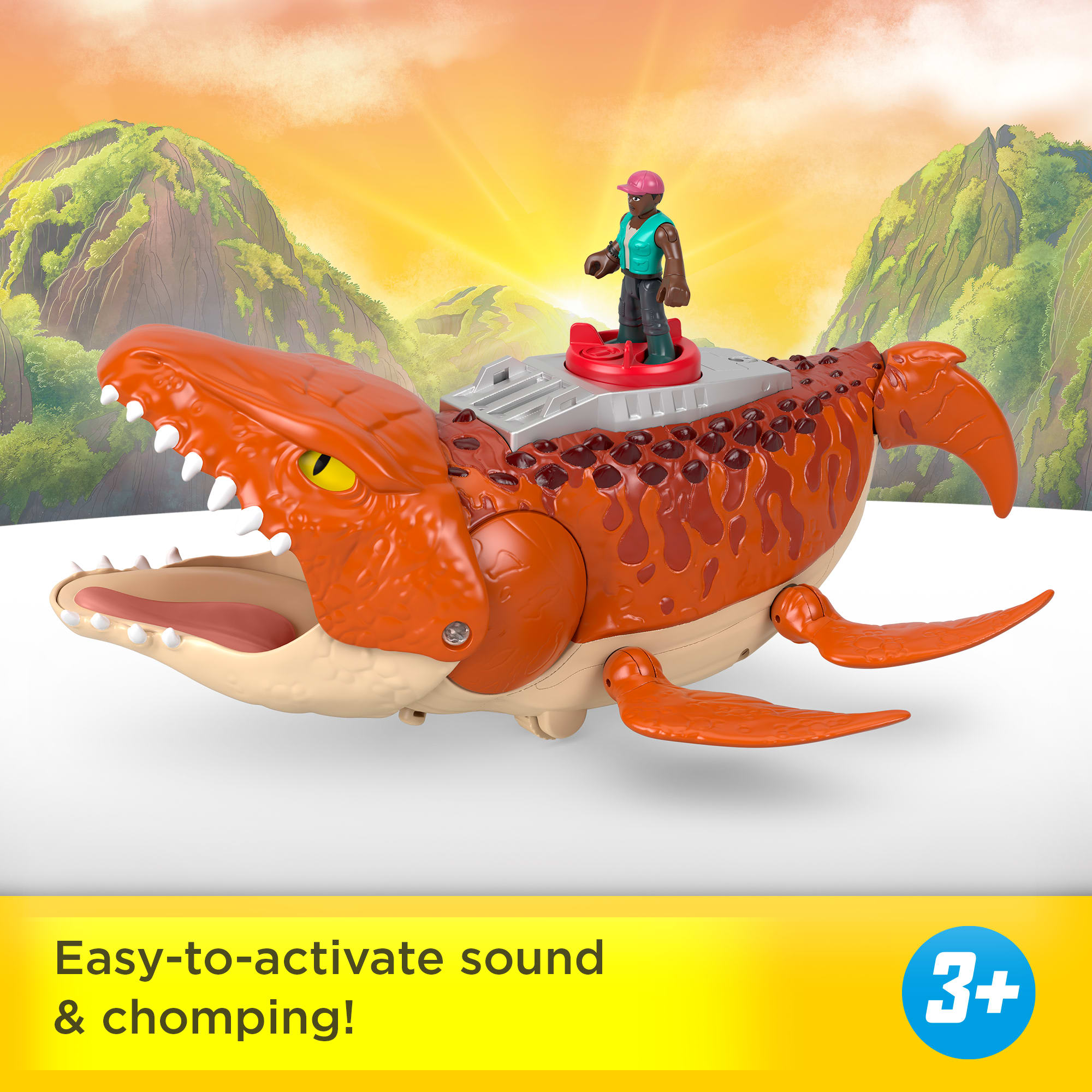 Fisher-Price Imaginext Jurassic World Rebirth Aquachomp Chase Mosasaurus Dinosaur Toy Playset - Image 2