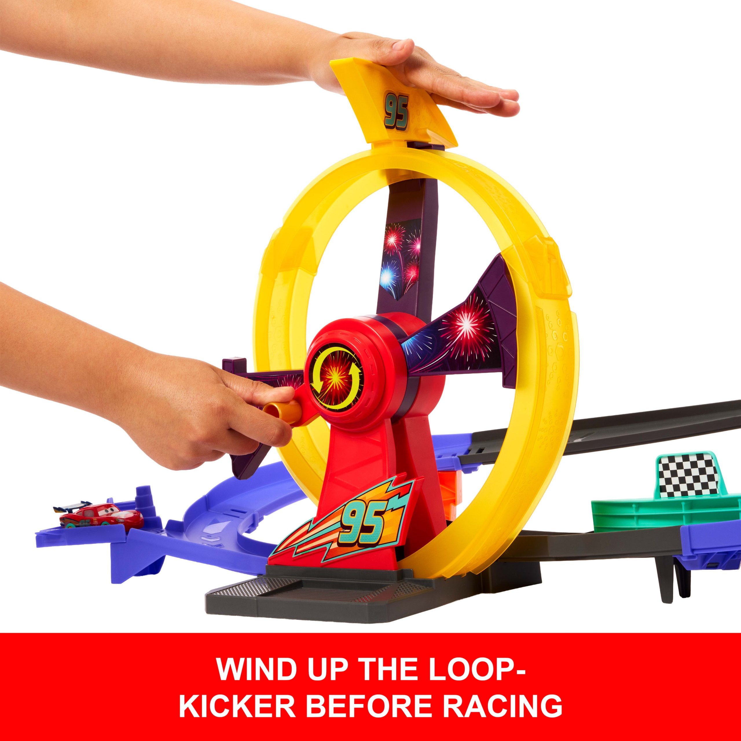 Disney And Pixar Cars Race To Celebrate Lightning Mcqueen Celebration Raceway Playset & Toy Car - Image 3