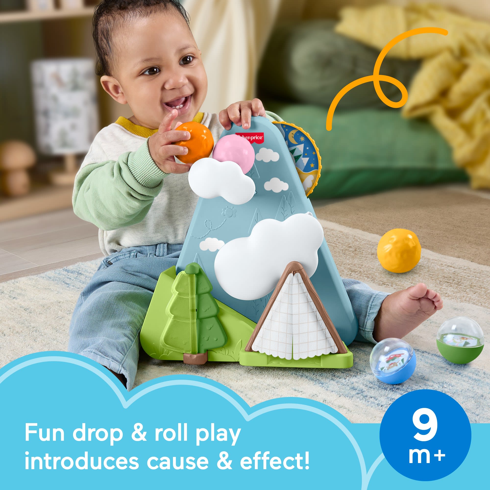 Fisher-Price Friendship Forest Ball Drop Mountain Developmental Activity Toy For Baby. 5 Balls - Image 2