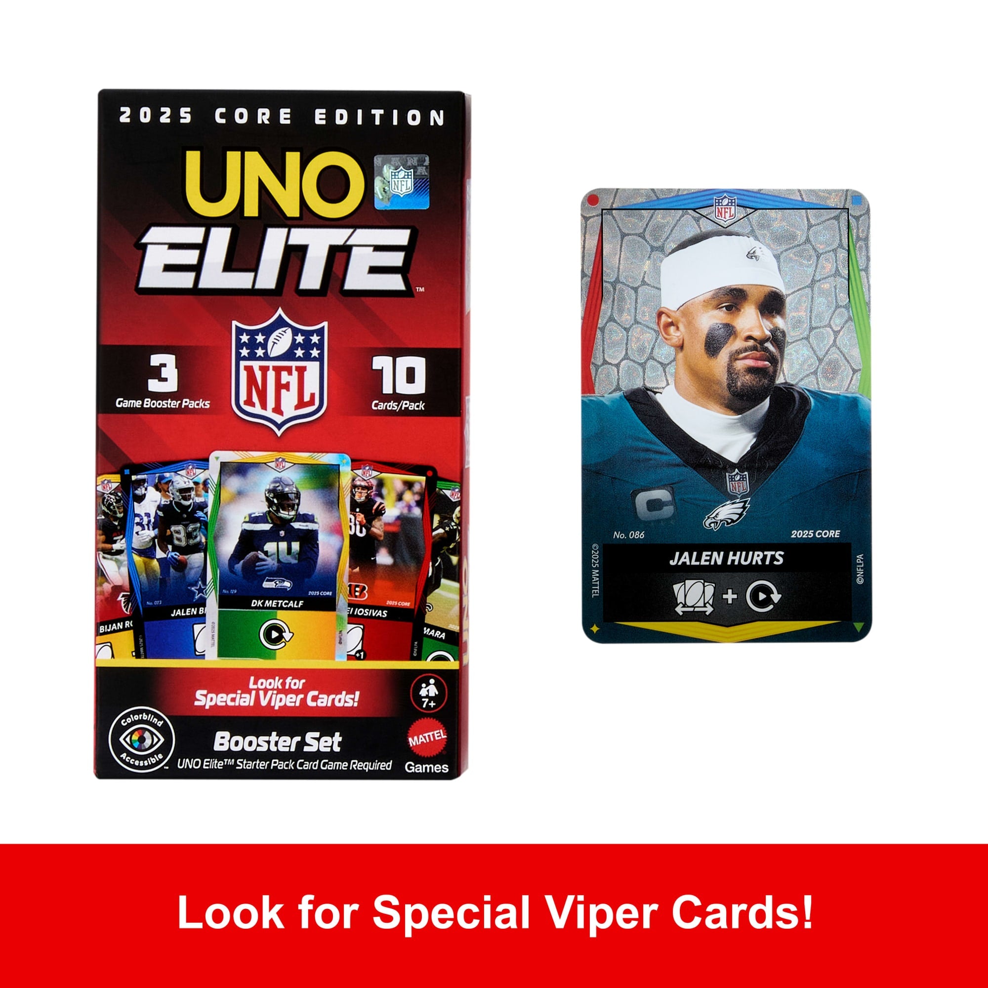 UNO Elite NFL Booster Set With 30 Elite Action Cards. 2025 Core Edition (Players May Vary) - Image 4