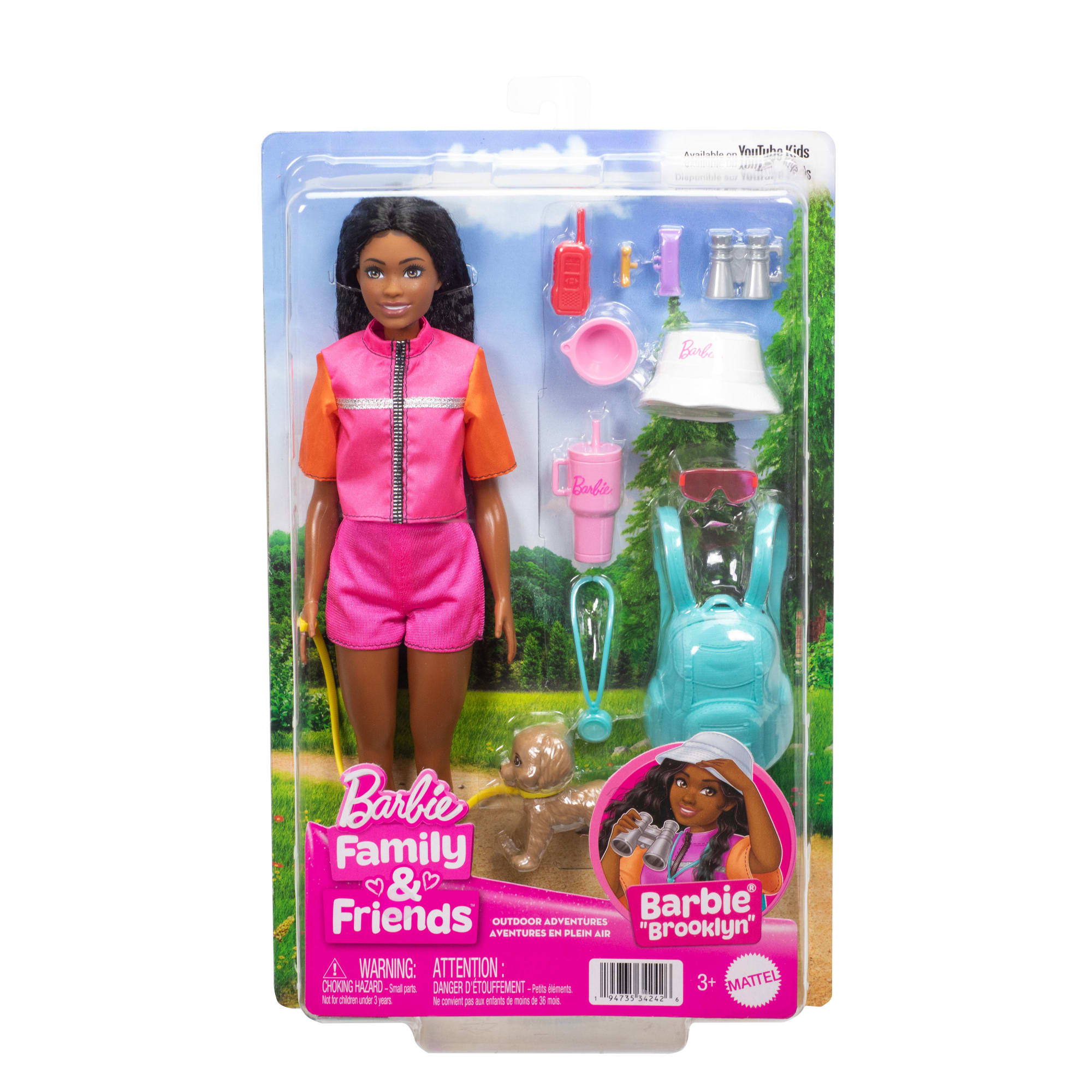Barbie Brooklyn Outdoor Adventures Fashion Doll With 10+ Camping-Themed Accessories including Pet - Image 6