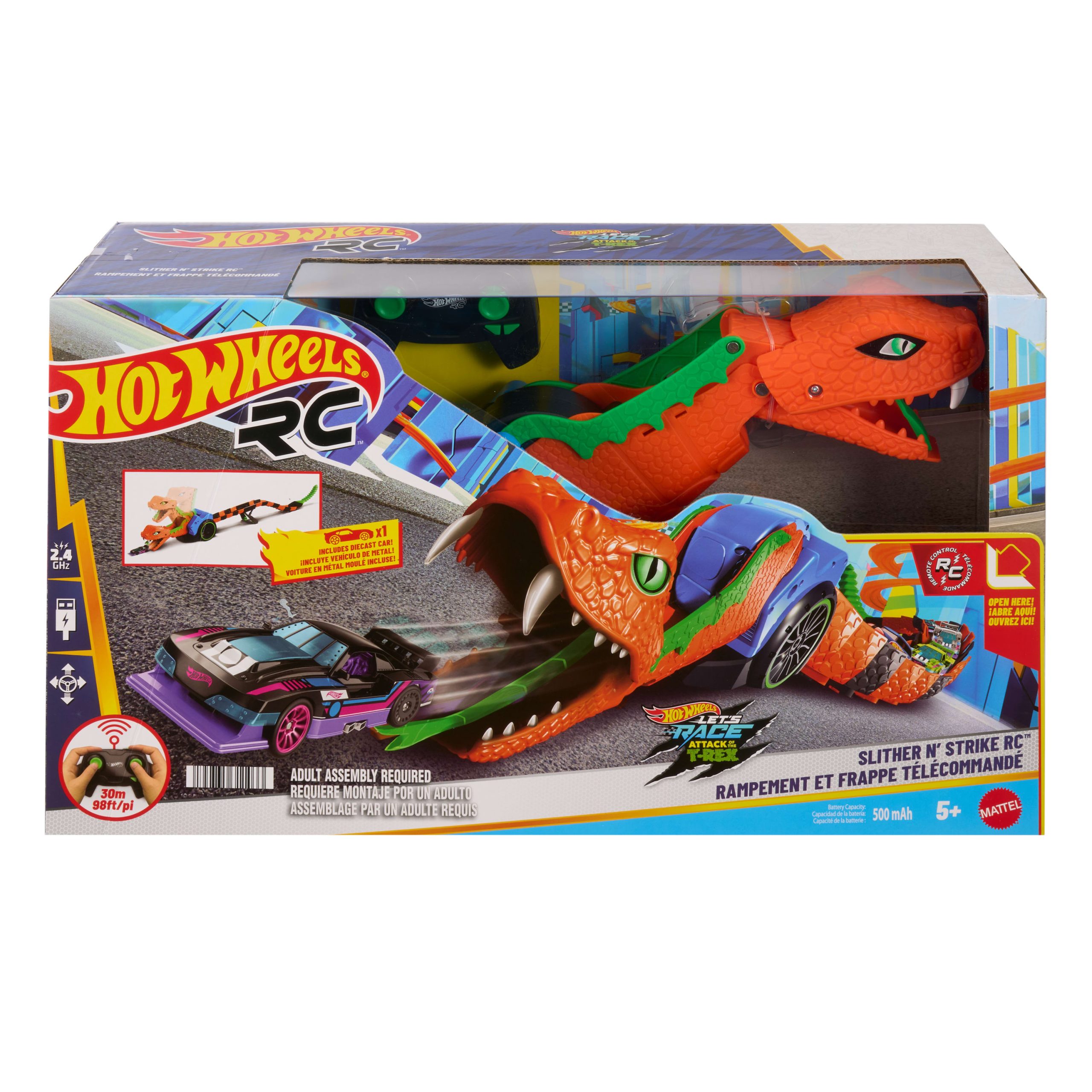 Hot Wheels Let's Race Slither 'n Strike RC & 1 Toy Car. Battery-Powered Remote-Control Vehicle - Image 6