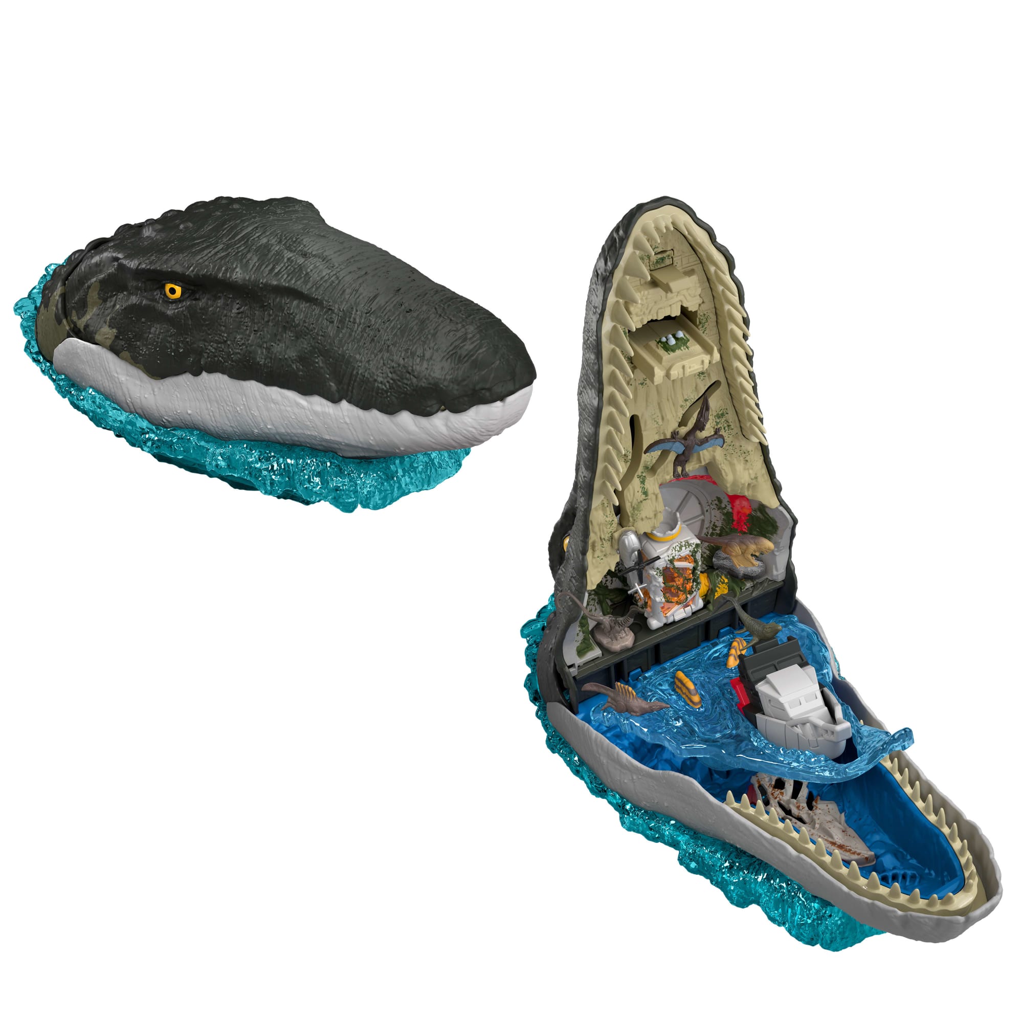 Jurassic World Rebirth Deluxe Mosasaurus Playset. 7 interactive Features & Sound Fx. 6 Micro Figs
