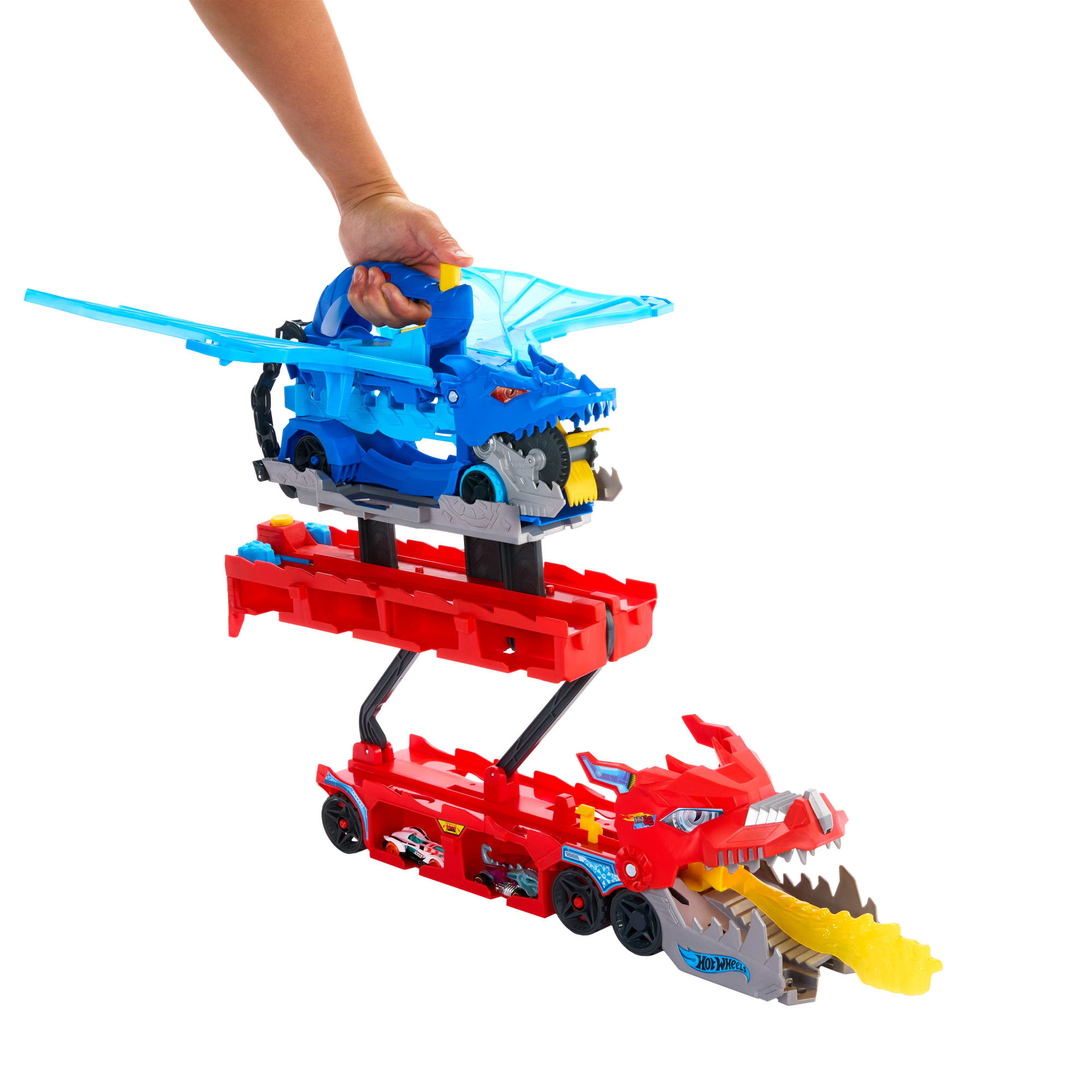 Hot Wheels City Hot Wheels Ultimate Dual Dragon Transporter & 2 1:64 Scale Toy Cars - Image 4