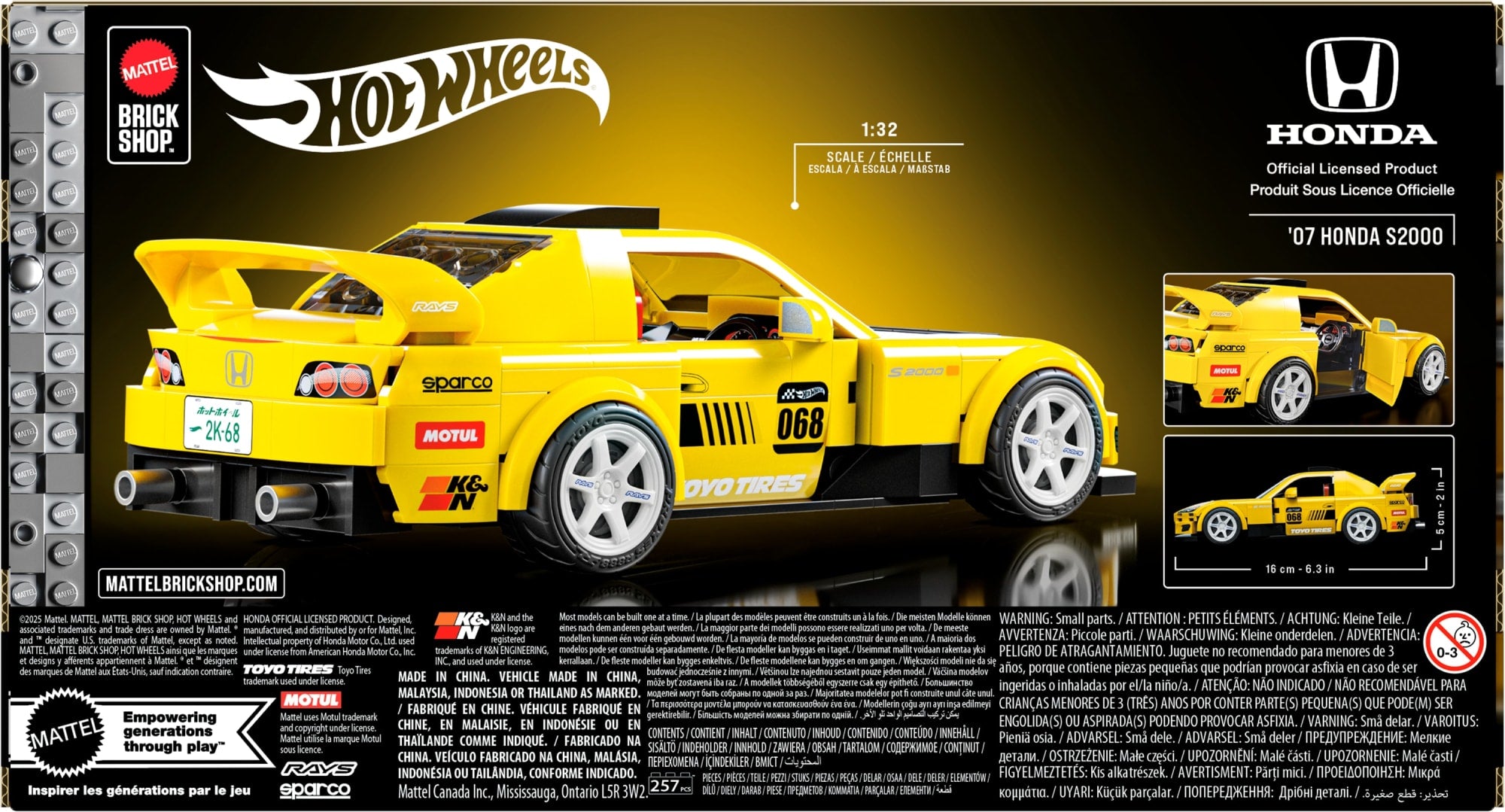 Mattel Brick Shop Hot Wheels '07 Honda S2000 Building Set - Image 8