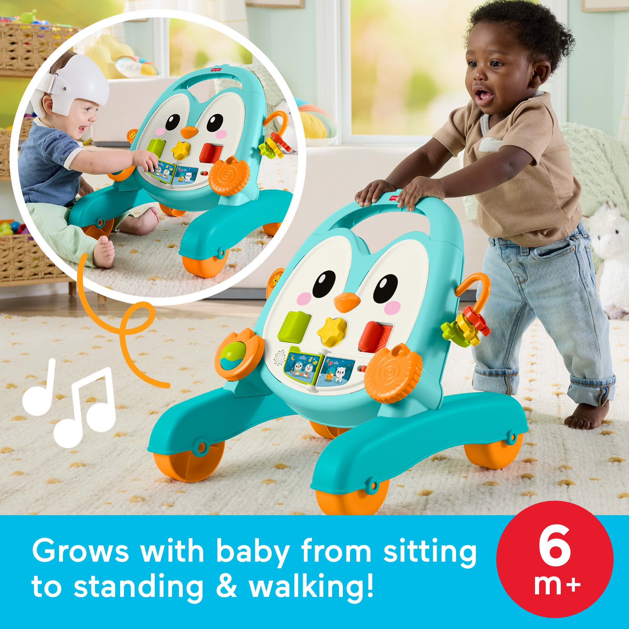 Fisher-Price 2-In-1 Musical Penguin Activity Walker. Baby To Toddler Push Along Toy - Image 2