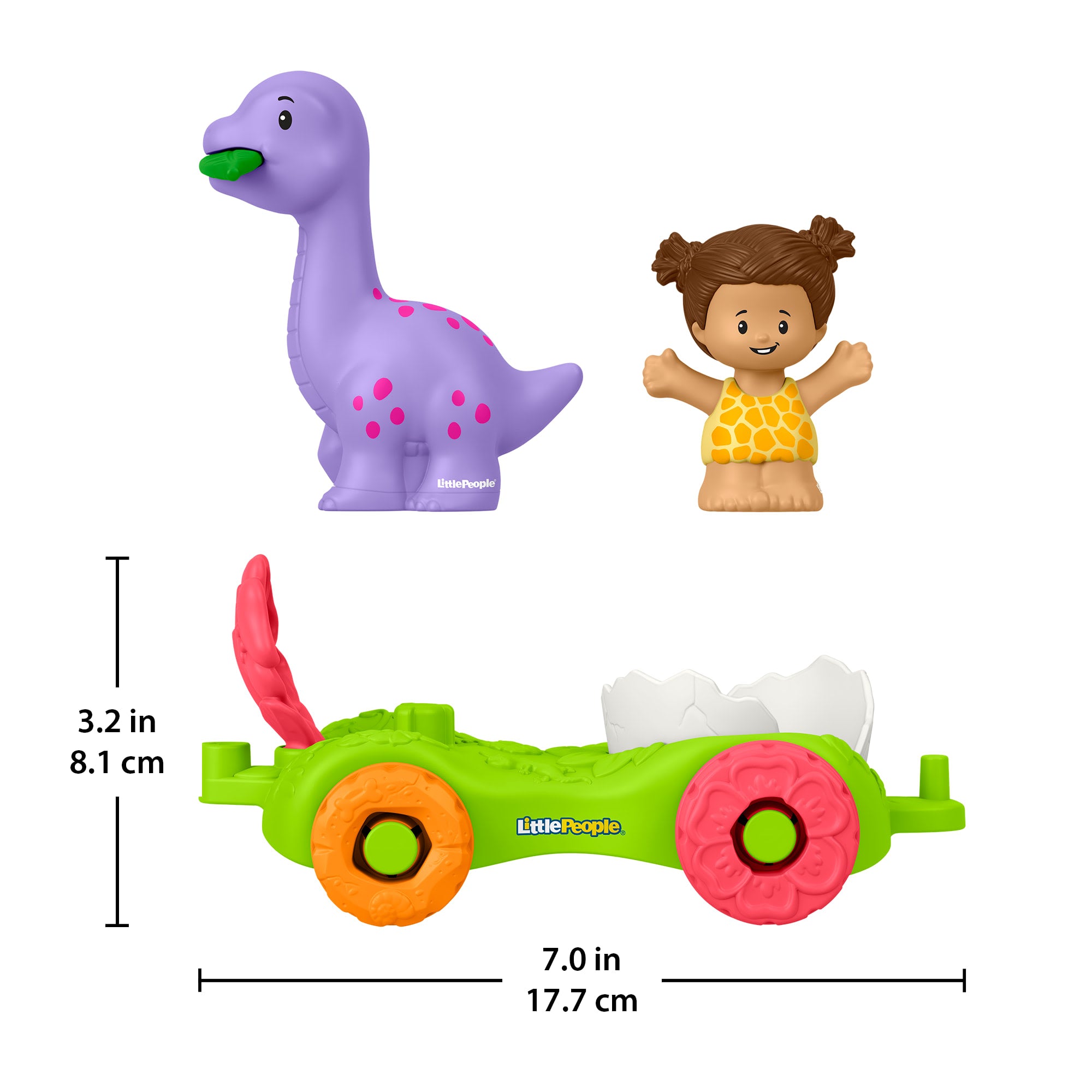 Fisher-Price Little People Dinosaur Parade Egg Car & Figure Set Toddler Toy. 3 Pieces - Image 6