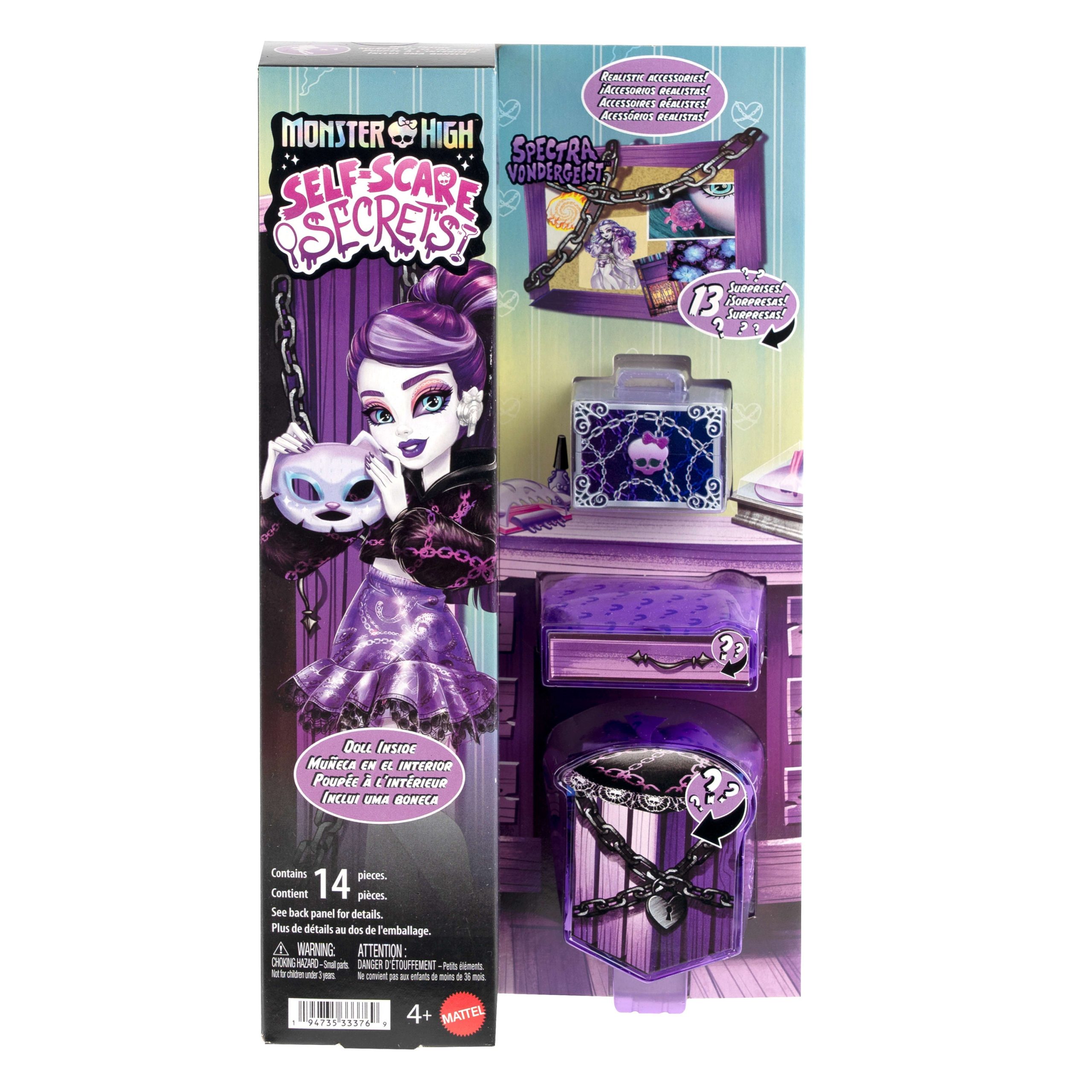 Monster High Self-Scare Secrets Spectra Vondergeist Fashion Doll With 13 Realistic Accessories - Image 6